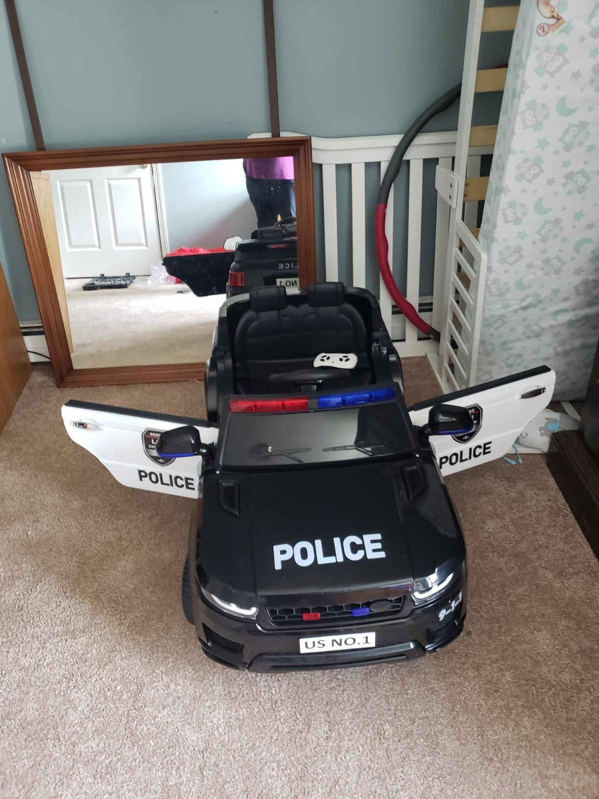 Police Car Ride On TOBBI Kid Car Cop Car for Kids to Drive with Parent Remote 12V Big Police Car Toys for Boys Toddler Electric Police Cars for Kids Ages 3-6 with Lights and Siren, Black customer photo 2