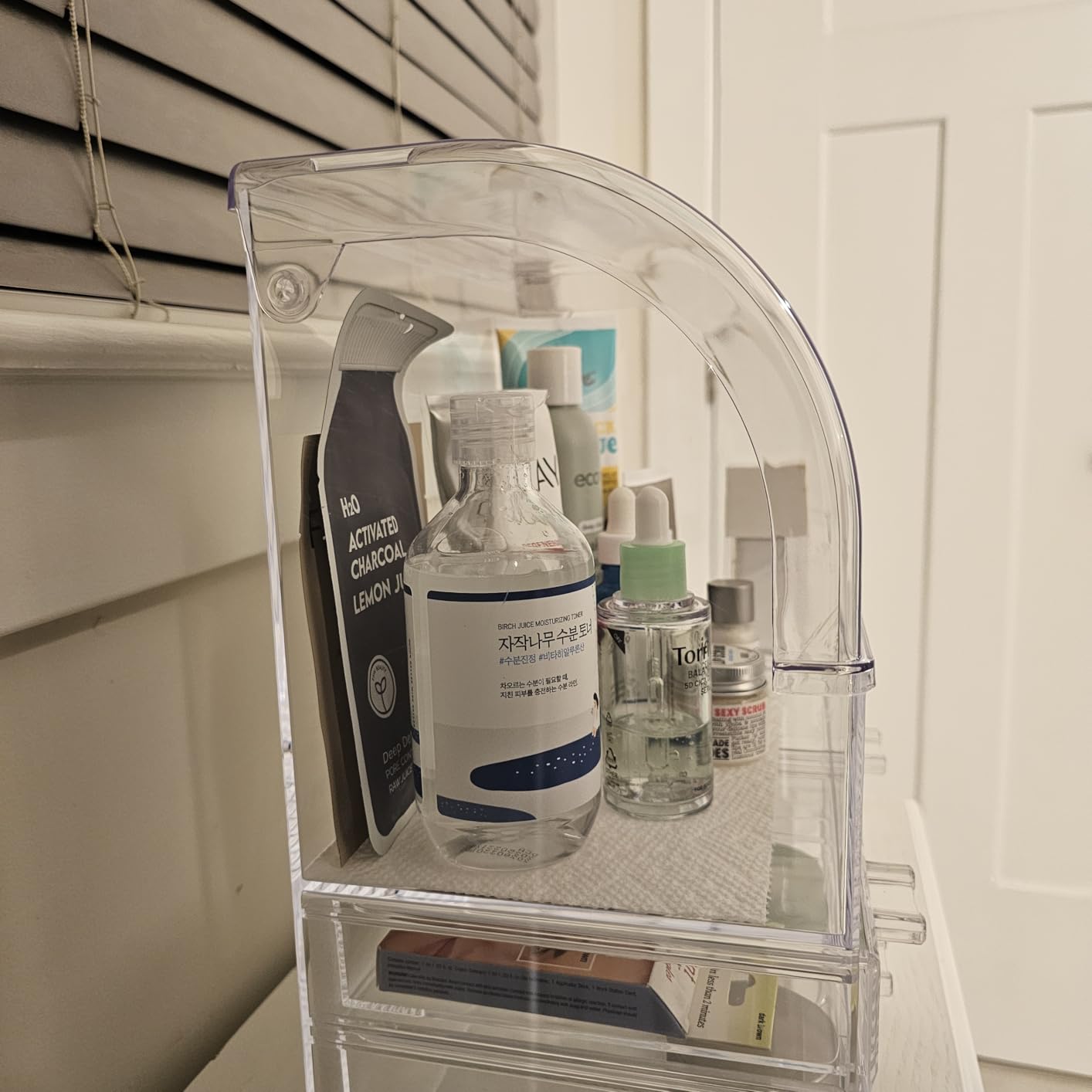 MOOCHI Clear Professional Large Cosmetic Makeup Organizer Bathroom Storage Display Case with Drawers customer photo 1