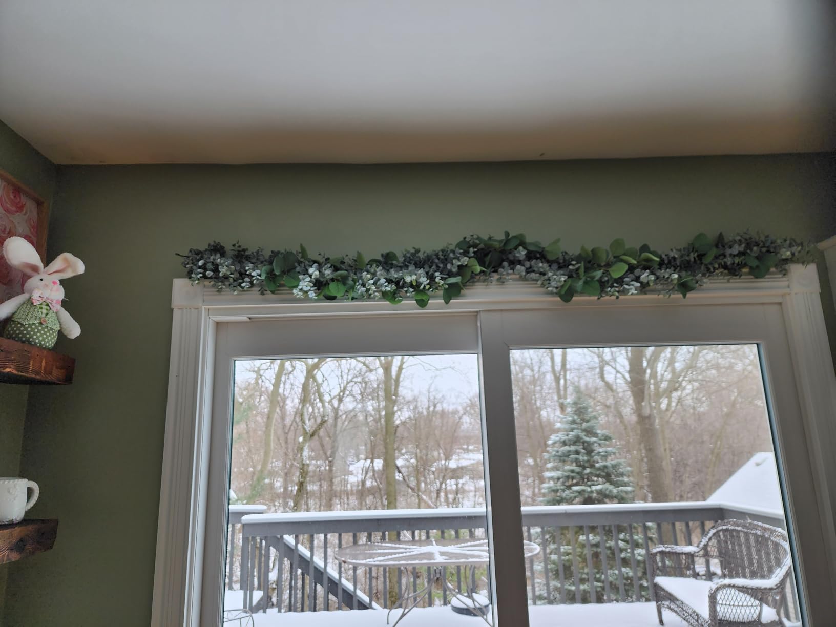 Winlyn 5.9' Long Faux Silver Dollar Eucalyptus Leaves Greenery Artificial Garland in Grey Green for Wedding Arch Swag Backdrop Doorways Table Runner Indoor Outdoor customer photo 2