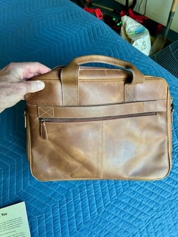 KomalC Leather Briefcase 16 Inch Laptop Messenger Bag Satchel for Men Women customer photo 2