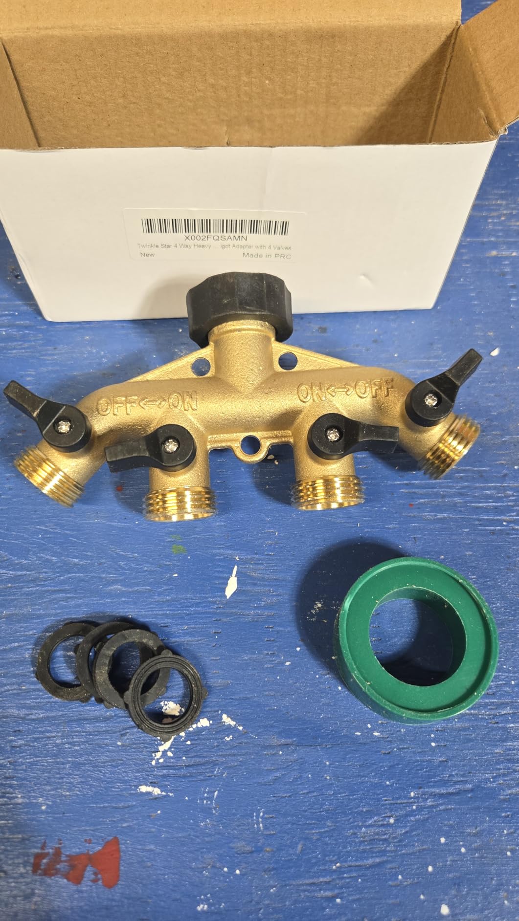 Twinkle Star 4 Way Heavy Duty Brass Garden Hose Splitter | 3/4