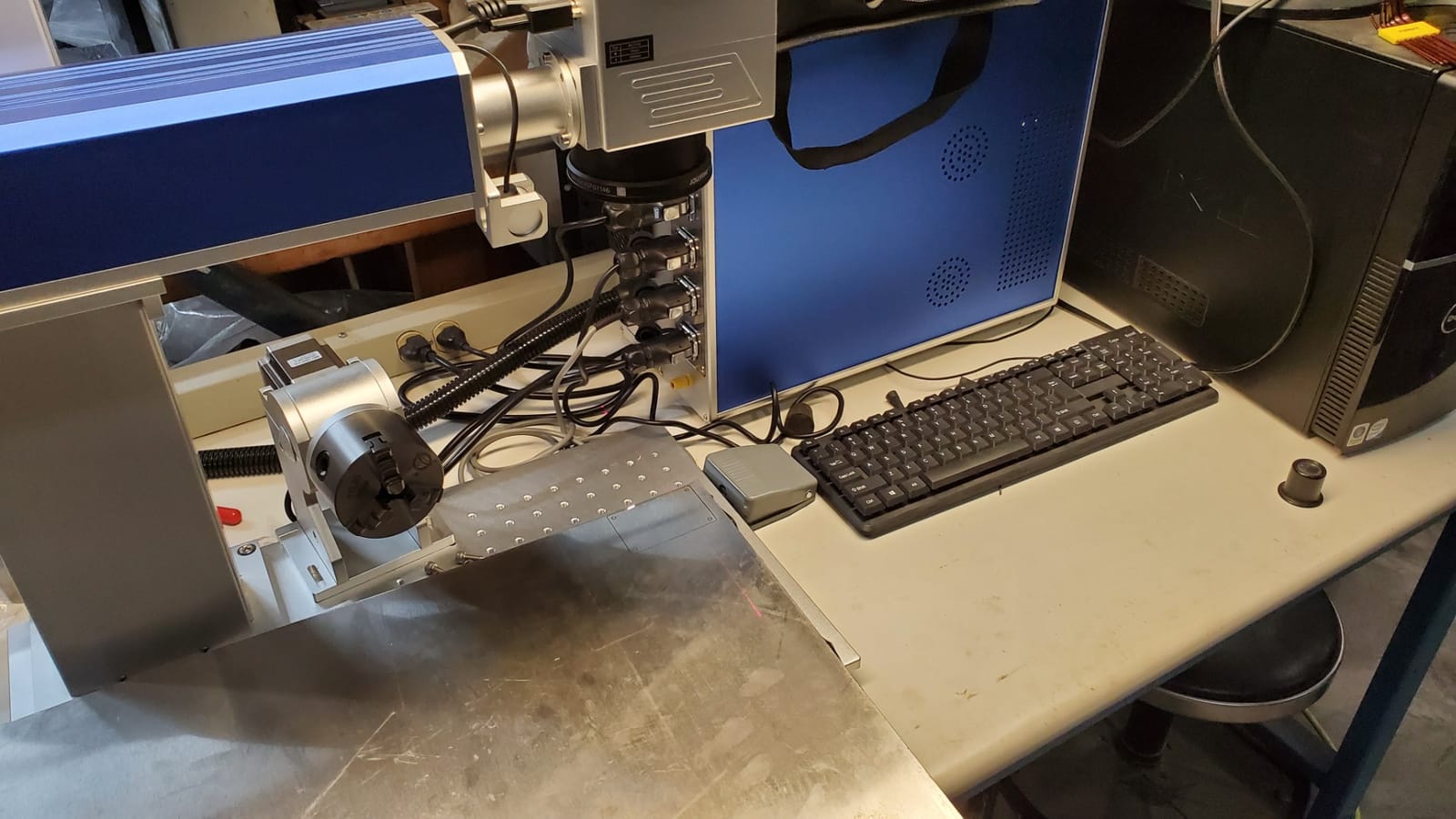 US Stock 50W JPT Fiber Laser Engraver Machine Fiber Laser Marking Machine Engraving Machine 175x175mm Lens with Rotary Axis Compitable with Lightburn Class II Laser 0.874 mW FDA 2520815-000 customer photo 1