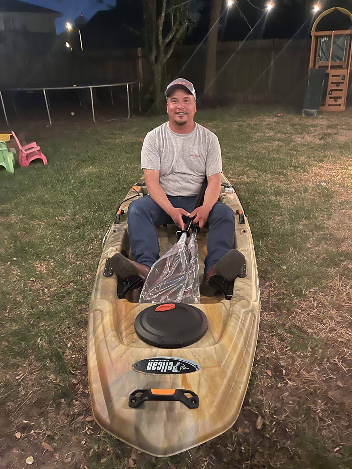 Pelican- Standard Kayak Paddle - Aluminum Shaft and a Durable Polypropylene Blade - 0/65° Blade Angle - with Drip Ring customer photo 2