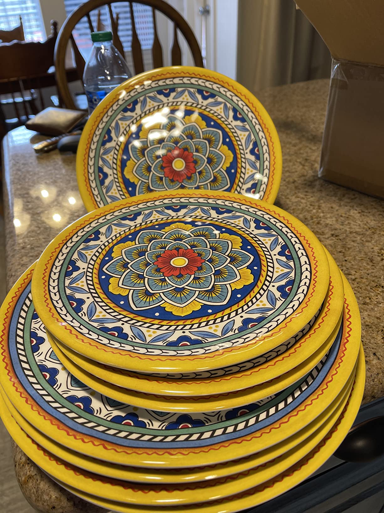 Certified International Portofino 12 Piece Melamine Dinnerware Set, Service for 4, Multi Colored customer photo 2