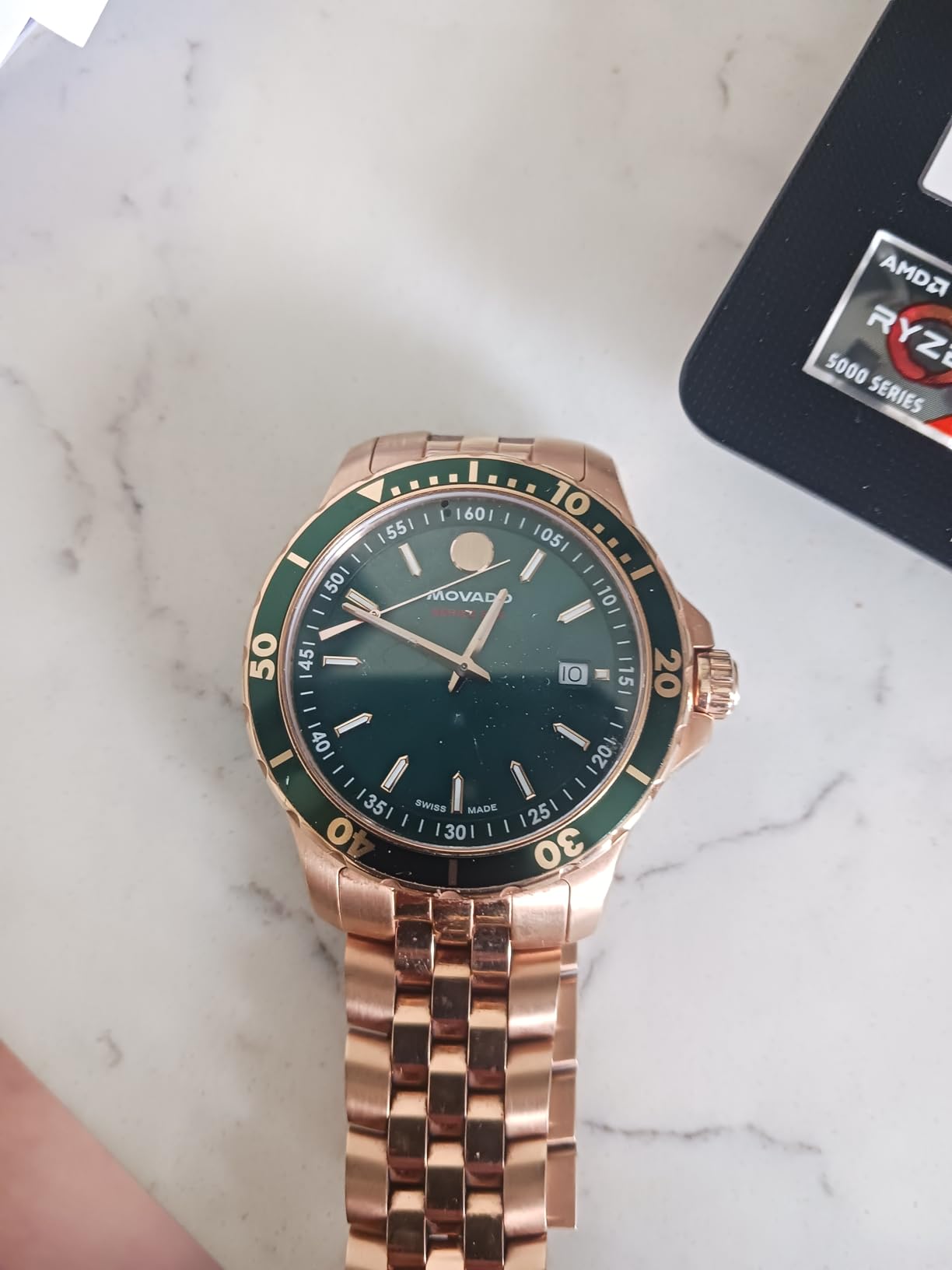 Movado Series 800 Men's Sport Watch - Swiss Quartz Movement, Stainless Steel Link Bracelet - 20 ATM Water Resistance - Luxury Fashion Timepiece for Him - Diver-Inspired - 40mm customer photo 1