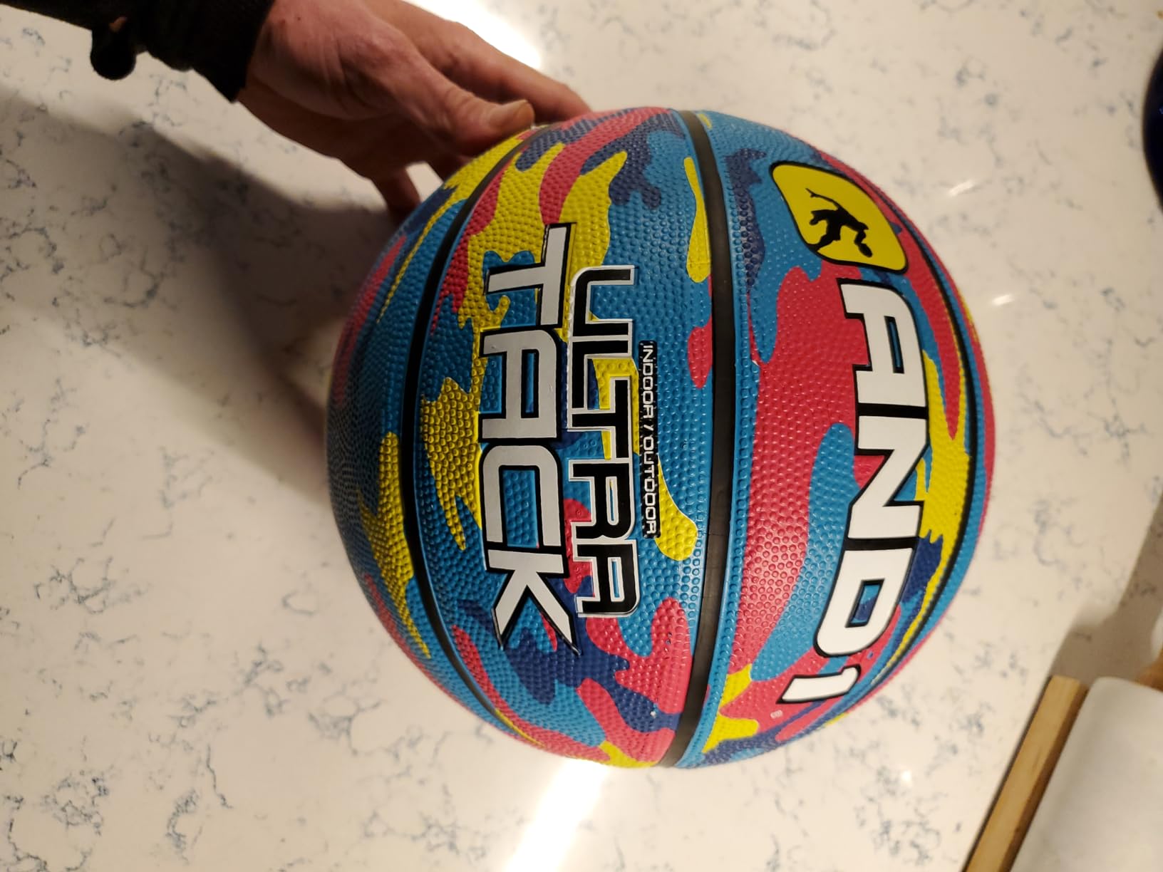 AND1 Ultra Grip Basketball: Official Regulation Size 7 (29.5 inches) Rubber- Deep Channel Construction Streetball, Made for Indoor Outdoor Basketball Games customer photo 1