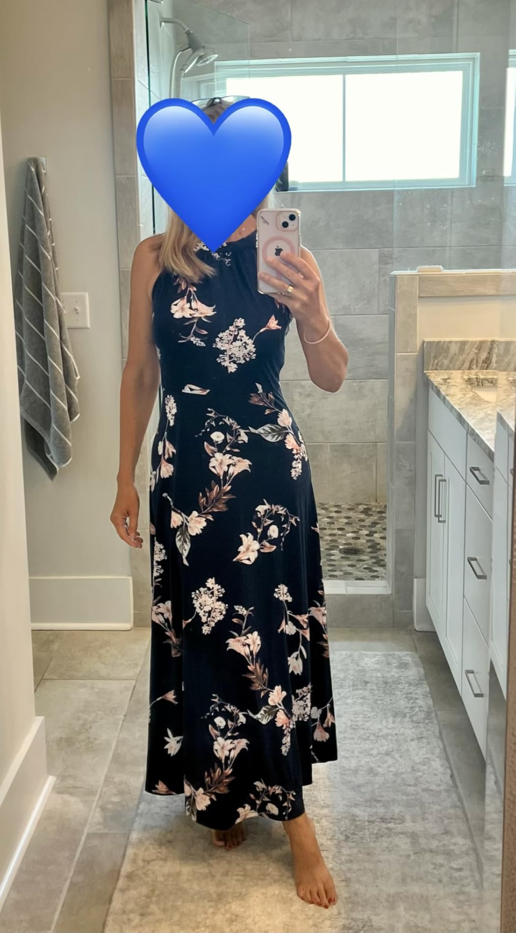 STYLEWORD Women's Summer Floral Halter Maxi Dress Vacation Semi Formal customer photo 1