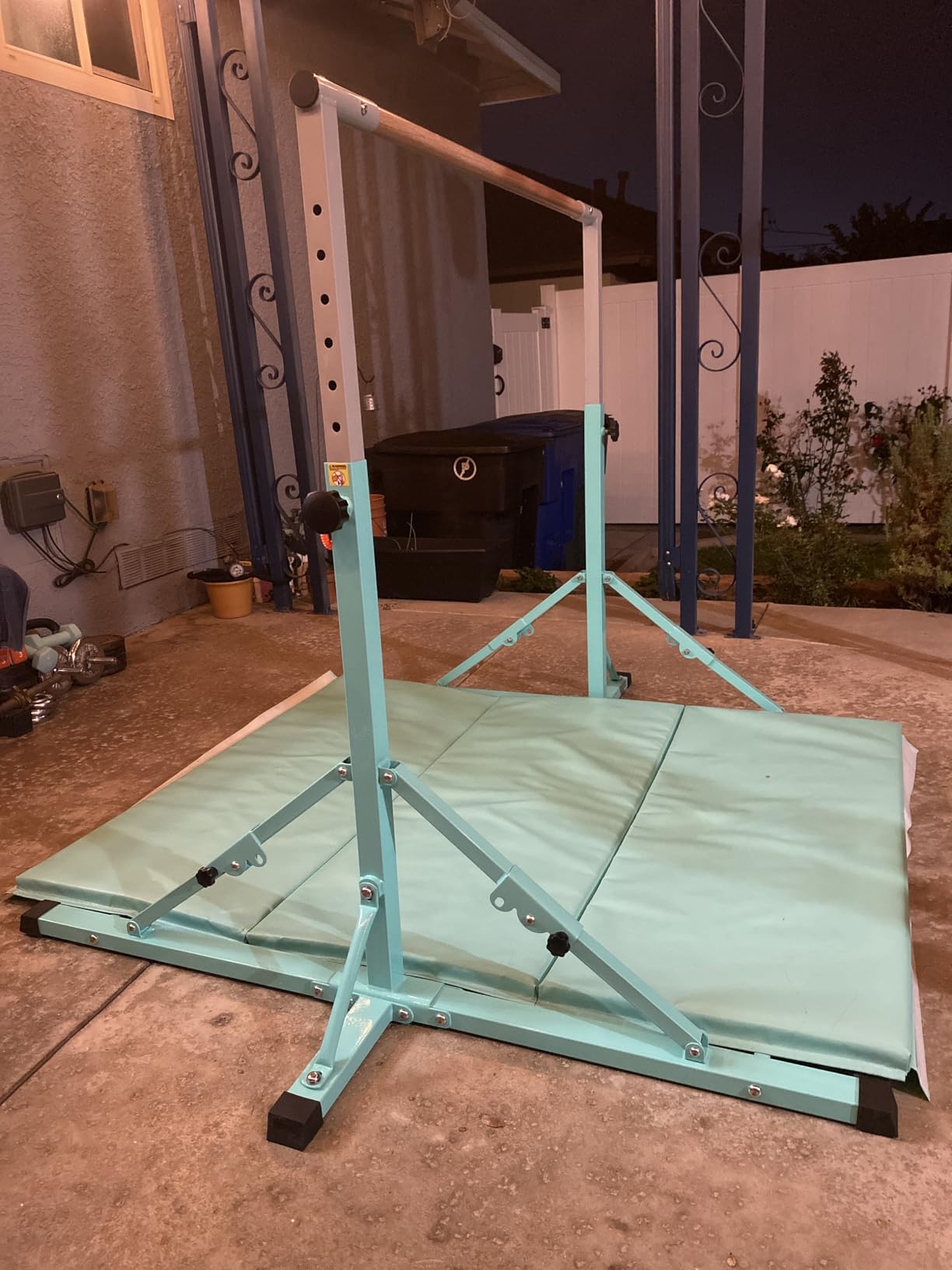 Marfula Gymnastic Bar For Kid and Teenage of 3-25, 5Ft/8 FT Base Length 4Ft Width 5Ft Adjust Height, Gymnastic Kip Bar For Gymnast, Gymnastic Training Equipment For Professional Training Home Club Use customer photo 1