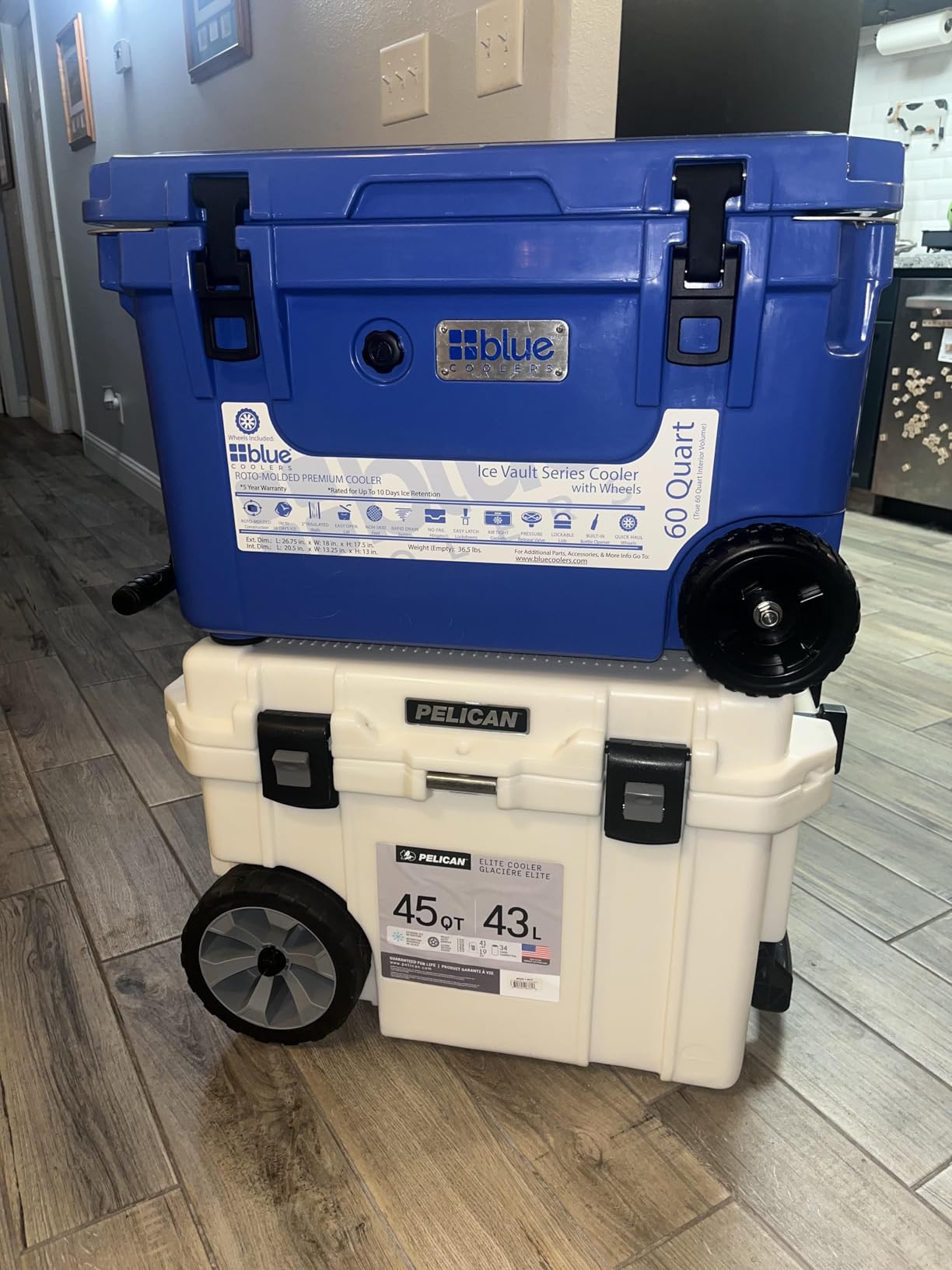 Blue Coolers Ice Vault - 60 Quart Roto-Molded Ice Cooler with Wheels | Large Ice Chest Holds Ice up to 10 Days customer photo 1