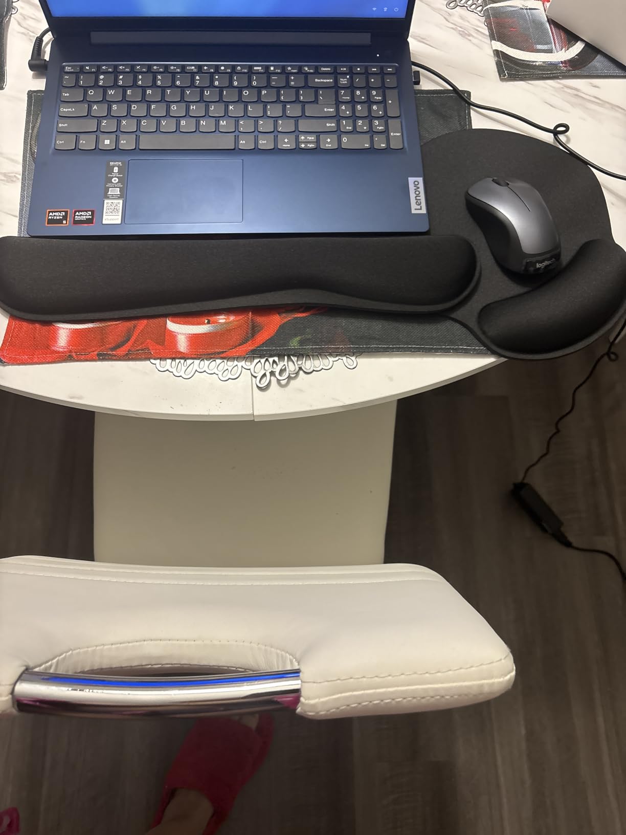 KTRIO Keyboard Wrist Rest & Mouse Pad with Wrist Rest, Black, Memory Foam Wrist Support, Ergonomic Design, Non-Slip Base, Office and Home Use customer photo 2
