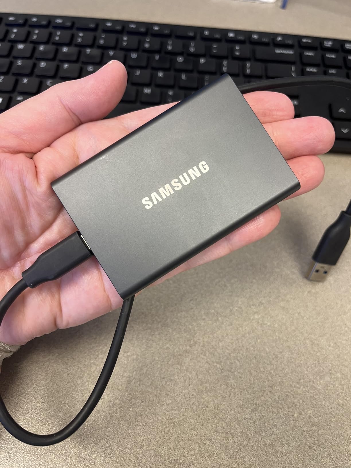 Samsung T7 Portable SSD 2TB Titan Gray, USB 3.2 Gen 2, Up to 1,050MB/s | Reliable External Solid State Drive Storage for Gaming, Students, Professionals (MU-PC2T0T/AM) customer photo 2
