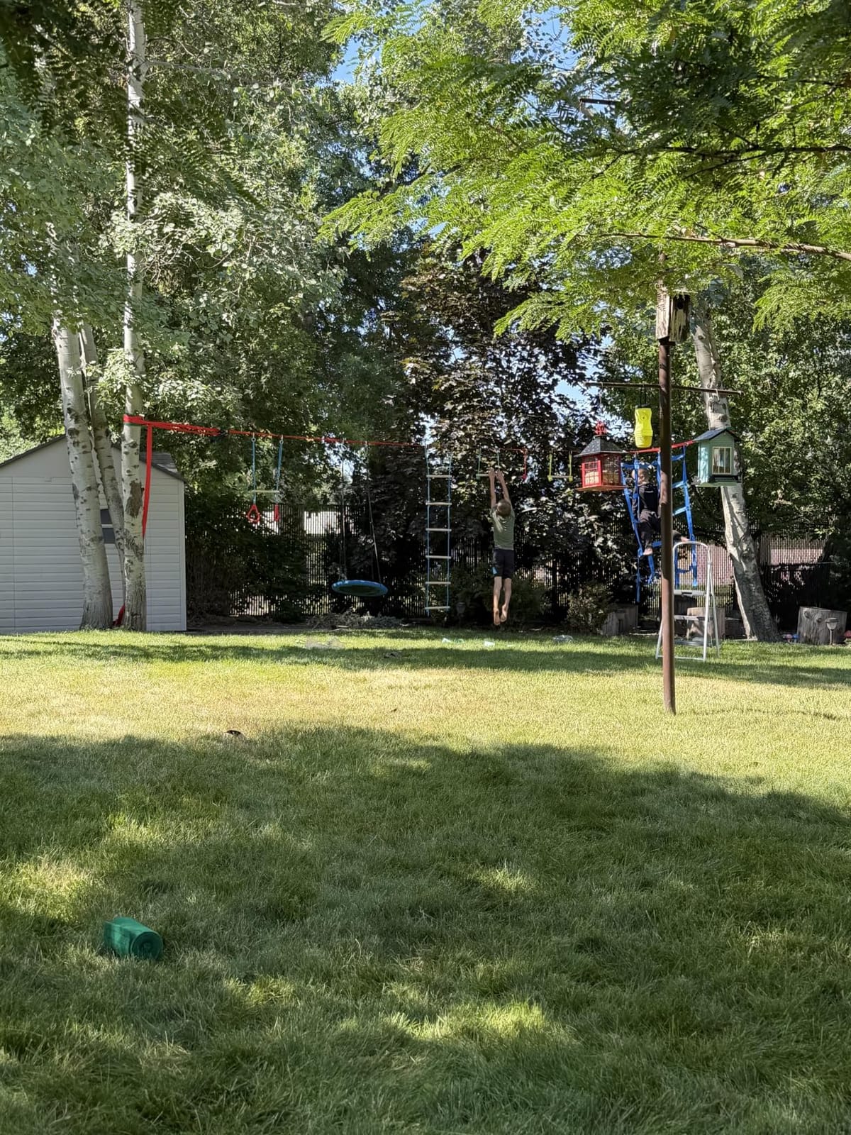 Ninja Warrior Obstacle Course for Kids Backyard - 2x50ft Slackline Kit with 10 Most Complete Accessories for Boys & Girls, Swing, Rope Ladder, Gymnastic Ring, Climbing Net, Arm Trainer and Monkey Fist customer photo 2