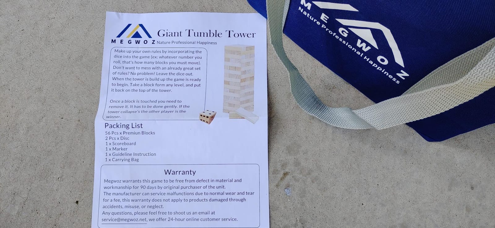 Megwoz Giant Tumble Tower Games for Kids and Adults 57 Blocks Stacking to Over 4.2FT customer photo 1