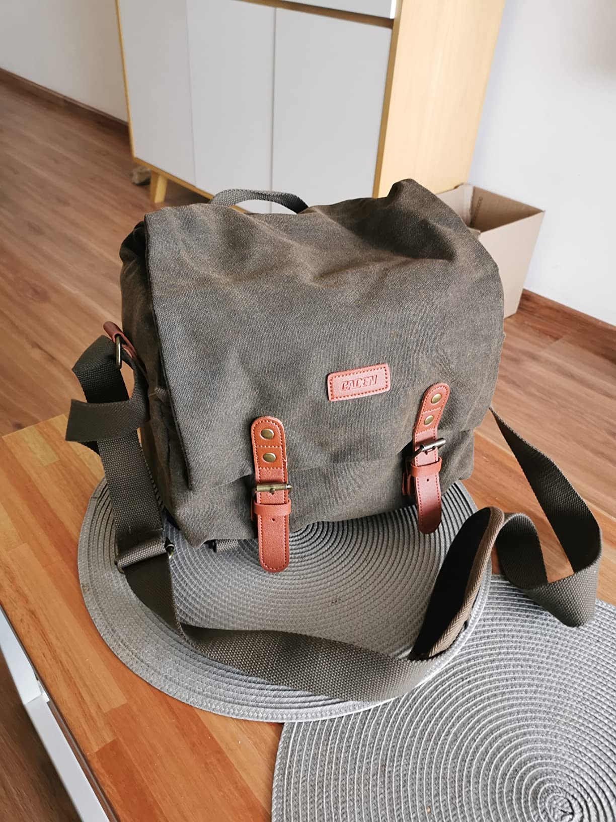 CADeN Compact Camera Bag Case Canvas Leather Trim Compatible for Nikon, Canon, Sony Mirrorless Camera and Lenses Waterproof, Camera Shoulder Messenger Bag (Small 1.0 Brown) customer photo 2