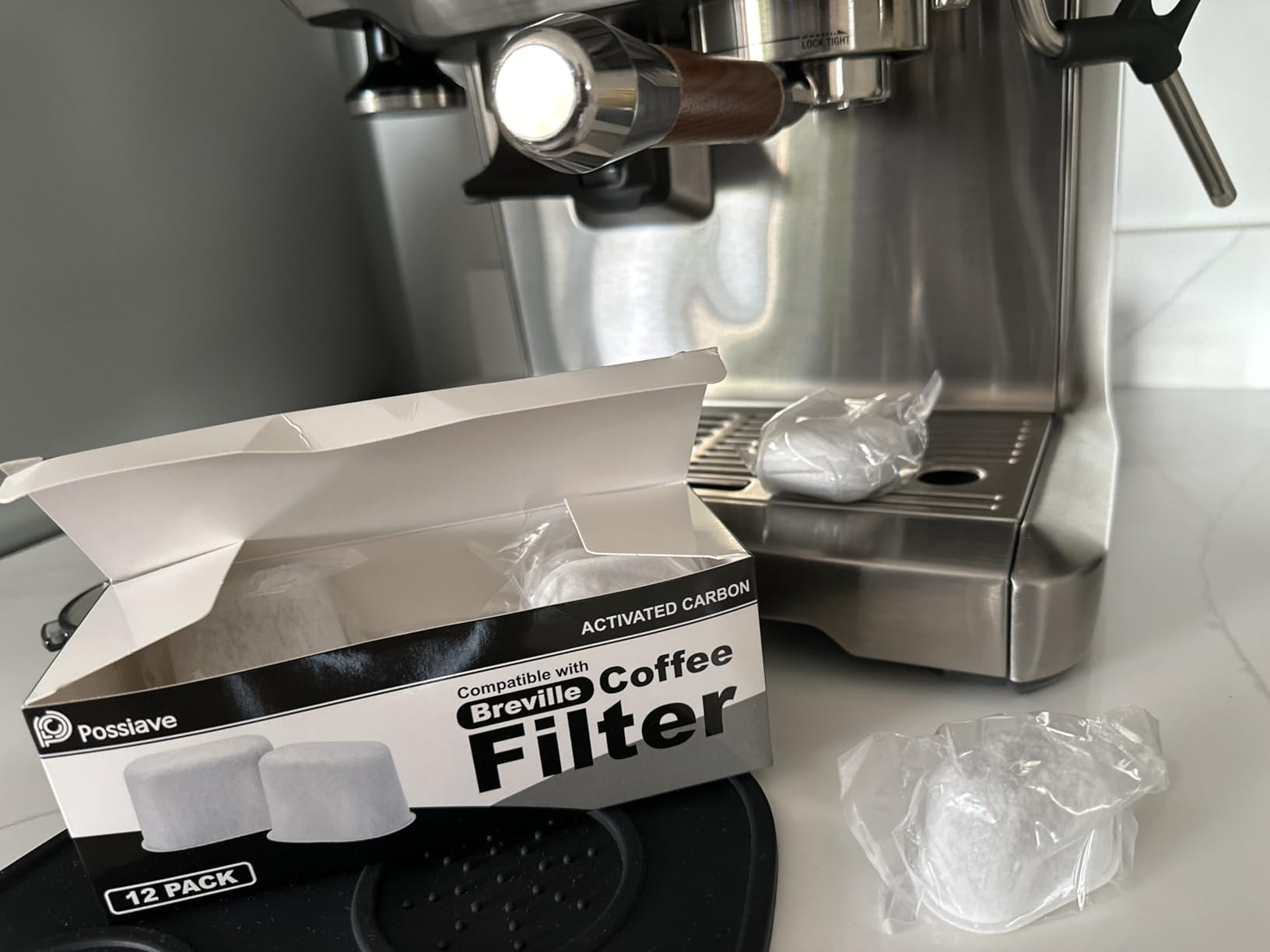 Possiave 12-Pack Water Filters Compatible with Breville BWF100 Machines | Breville Espresso Machine Water Filter Replacement for Barista Express/Pro, Infuser, Dual Boiler, Oracle Series Early customer photo 1