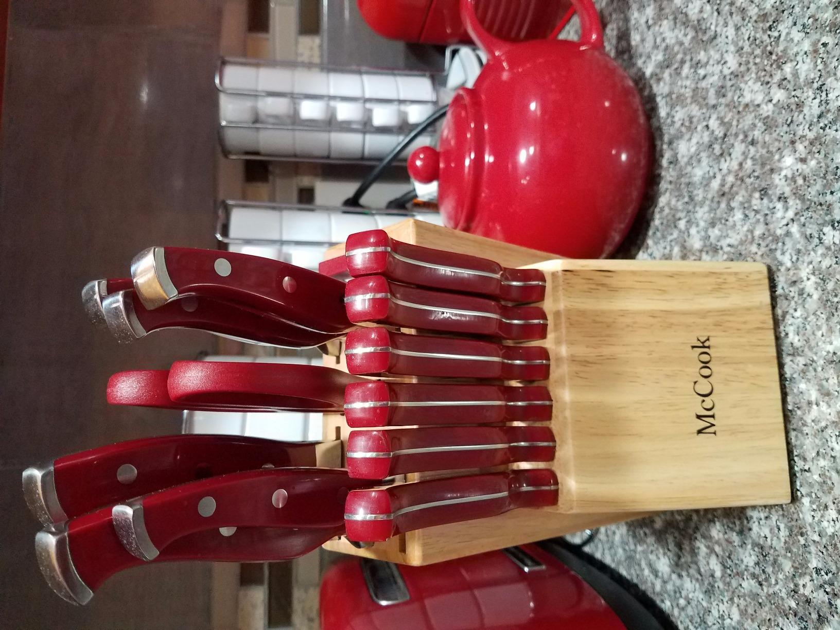 McCook® Knife Sets,German Stainless Steel Kitchen Knife Block Set with Built-in Sharpener customer photo 2