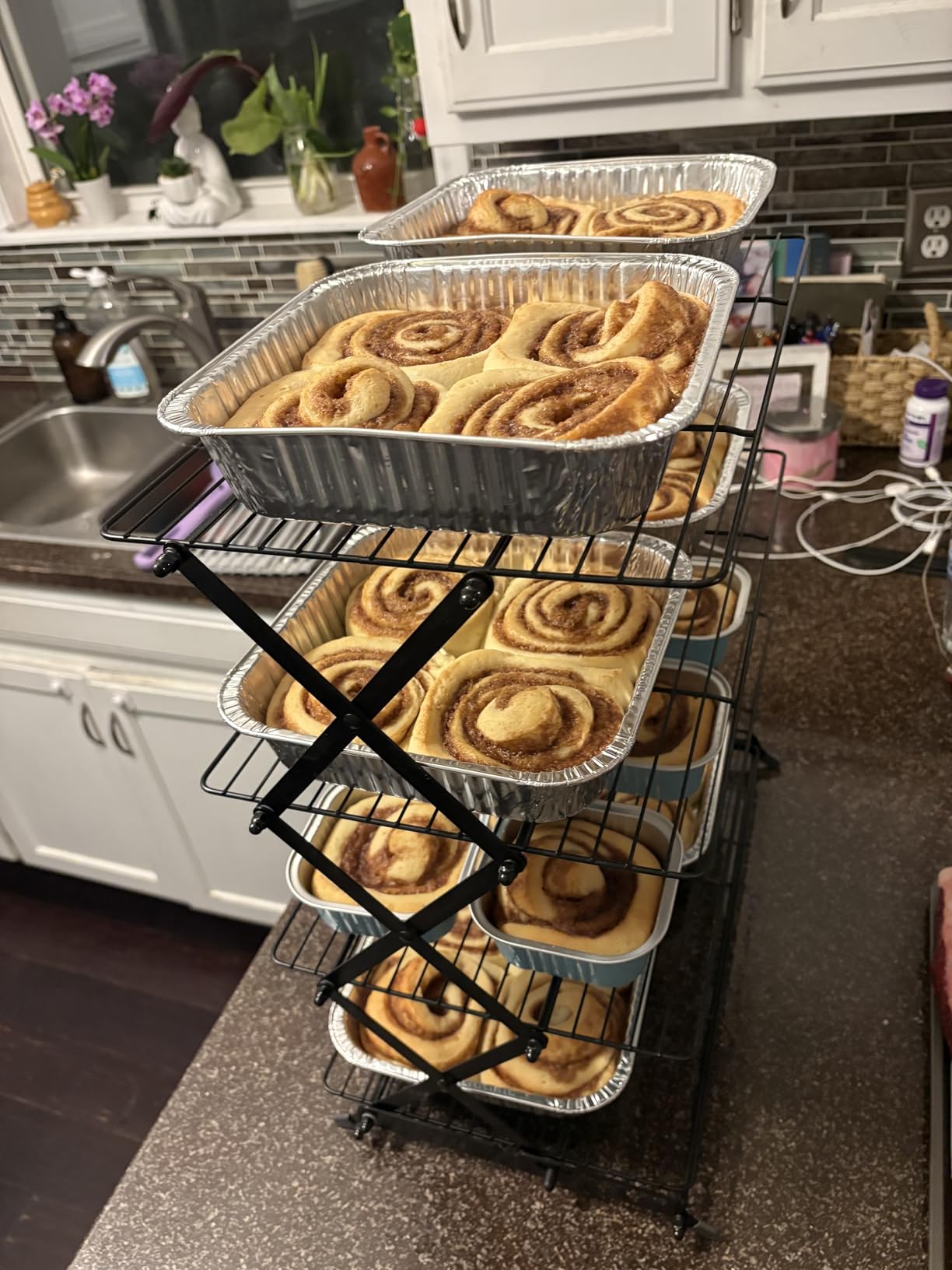 Geesta 2/3/4-Tier Upgraded Collapsible Cooling Rack with Adjustable 3 Setting Design Stackable Roasting Cooking Drying Wire Cooling Rack for Cookies Baking Gifts for Women customer photo 1