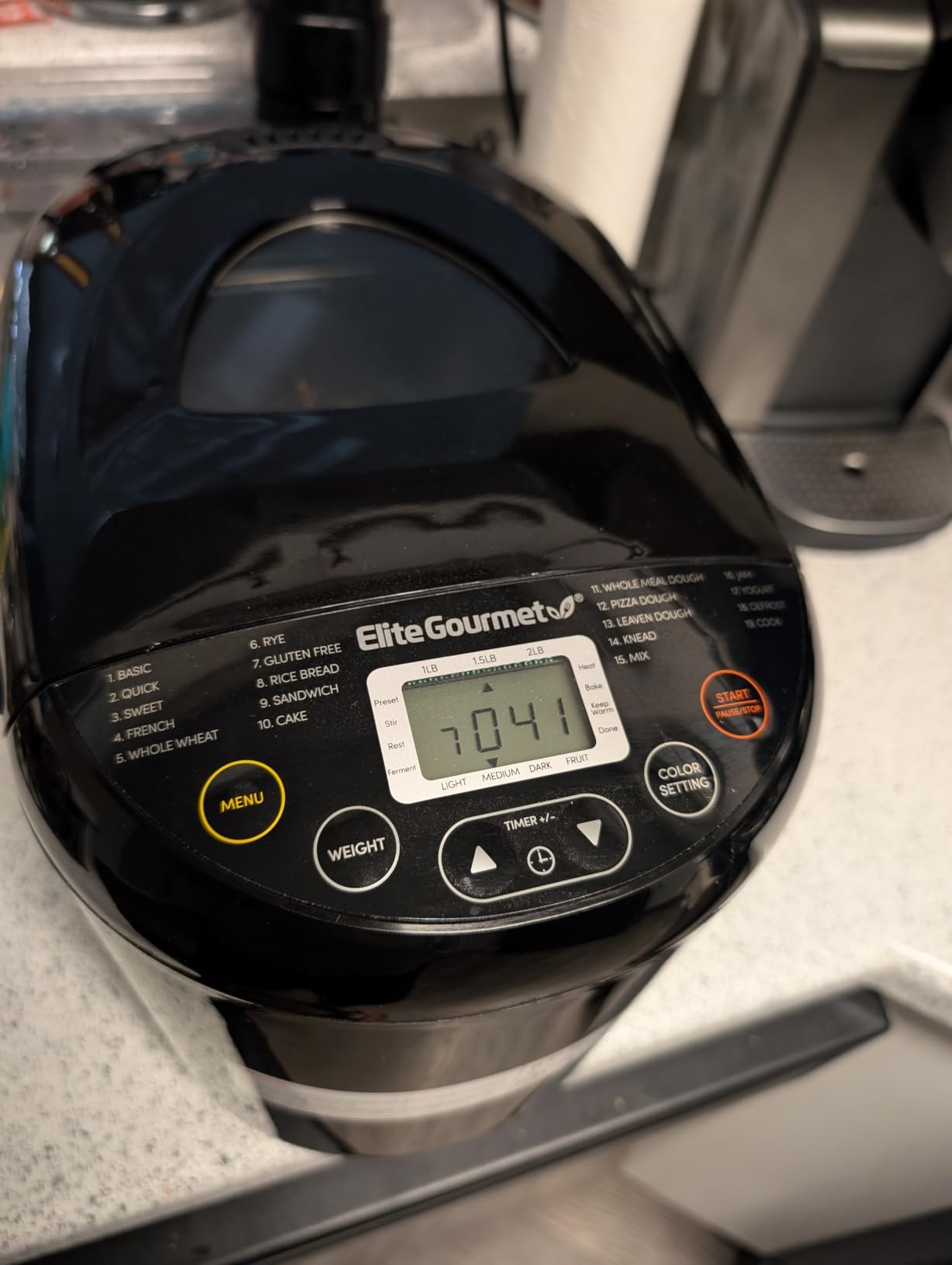 Elite Gourmet 2 Lb Programmable Bread Maker, 3 Sizes, 19 Presets, Black | Gluten-Free, Dough & Jam, Delay Timer, EBM8103B customer photo 1