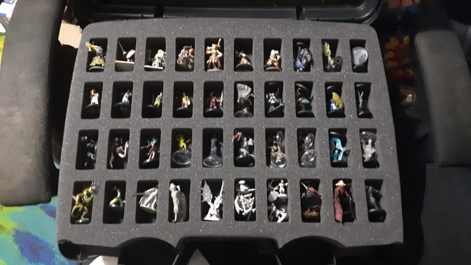 CASEMATIX Hard Shell Miniature Carrying Case - 80 Slot Figurine Miniature Storage Case with Customizable Foam Layer for Large Miniatures Compatible with Warhammer 40k, DnD & More! customer photo 1