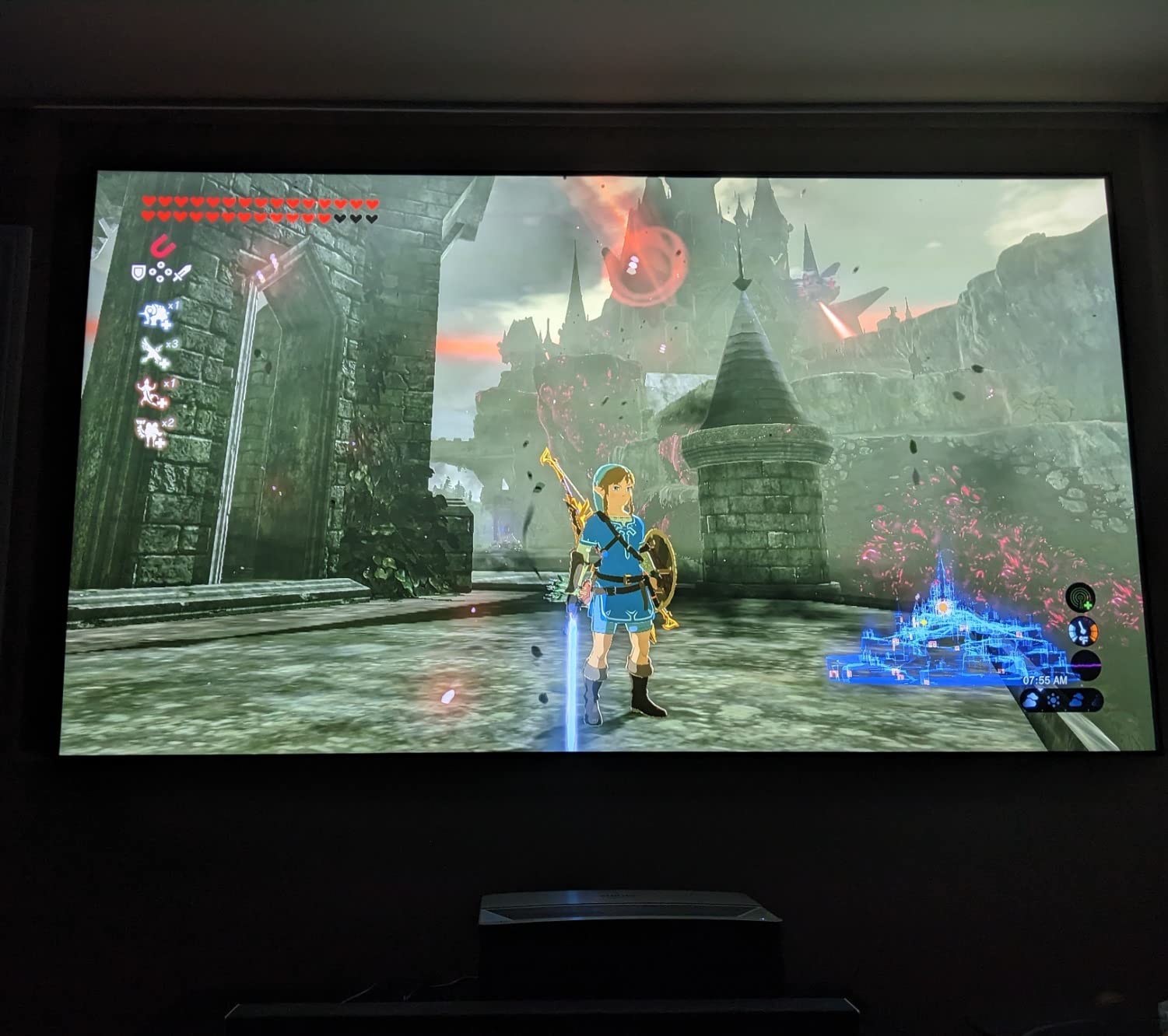 Akia Screens CLR ALR Projector Screen 103 inch 16:9 4K UST Ultra Short Throw Projection, Brighter Image, Ceiling Ambient Light Rejecting, Edge Free Fixed Frame Movie Screen Indoor AK-NB103H-CLR3 customer photo 1