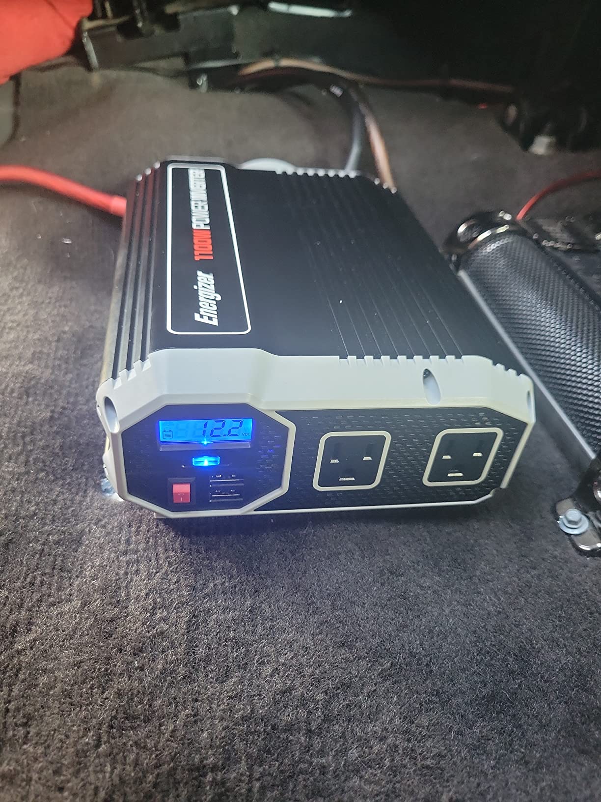 Energizer 1100 Watts Power Inverter Modified Sine Wave Car Inverter, 12V to 110 Volts, Two AC Outlets, Two USB Ports (2.4 Amp) and Battery Cables Included - ETL Approved Under UL STD 458 customer photo 2