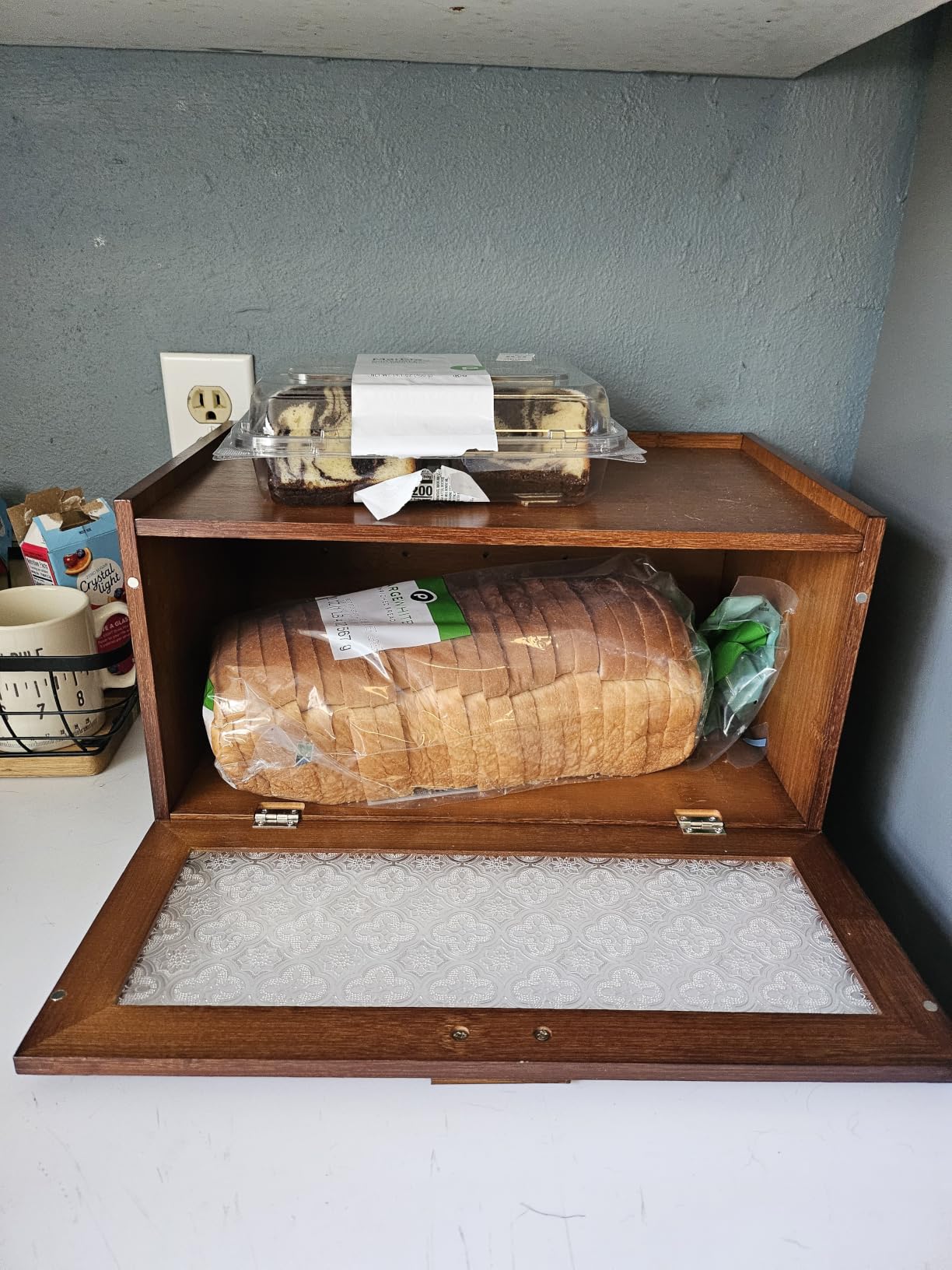 ETMI Bamboo Bread Box for Kitchen Counter-Large Capacity Bread Storage Container Farmhouse Bread Box with Window Bread Holder customer photo 2