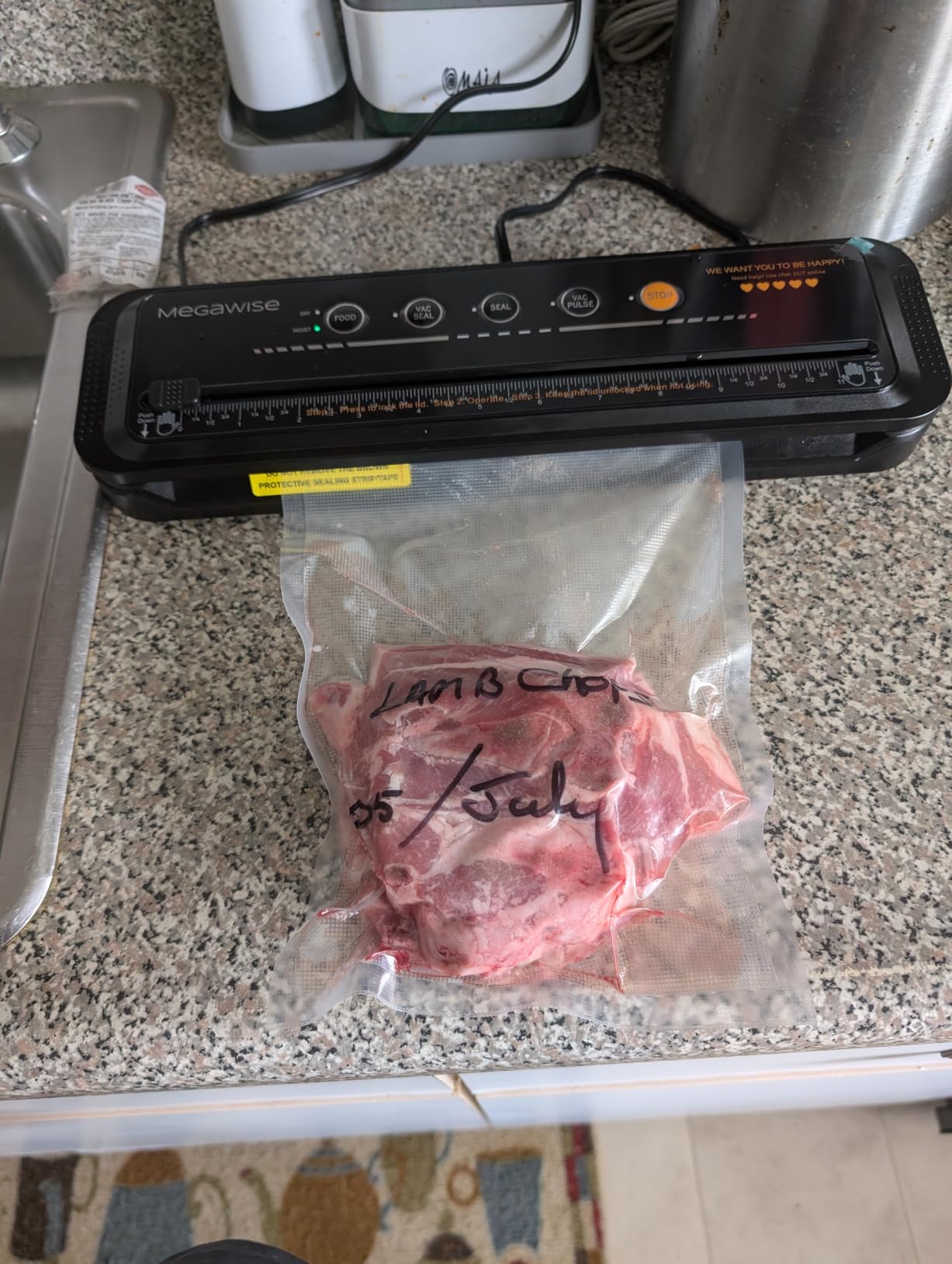 MegaWise Vacuum Sealer Machine | 80kPa Suction Power | Vac Seal Machine | Bags and Cutter Included|Compact One-Touch Automatic with External Vacuum System|Dry Moist Fresh Modes for All Saving needs customer photo 2