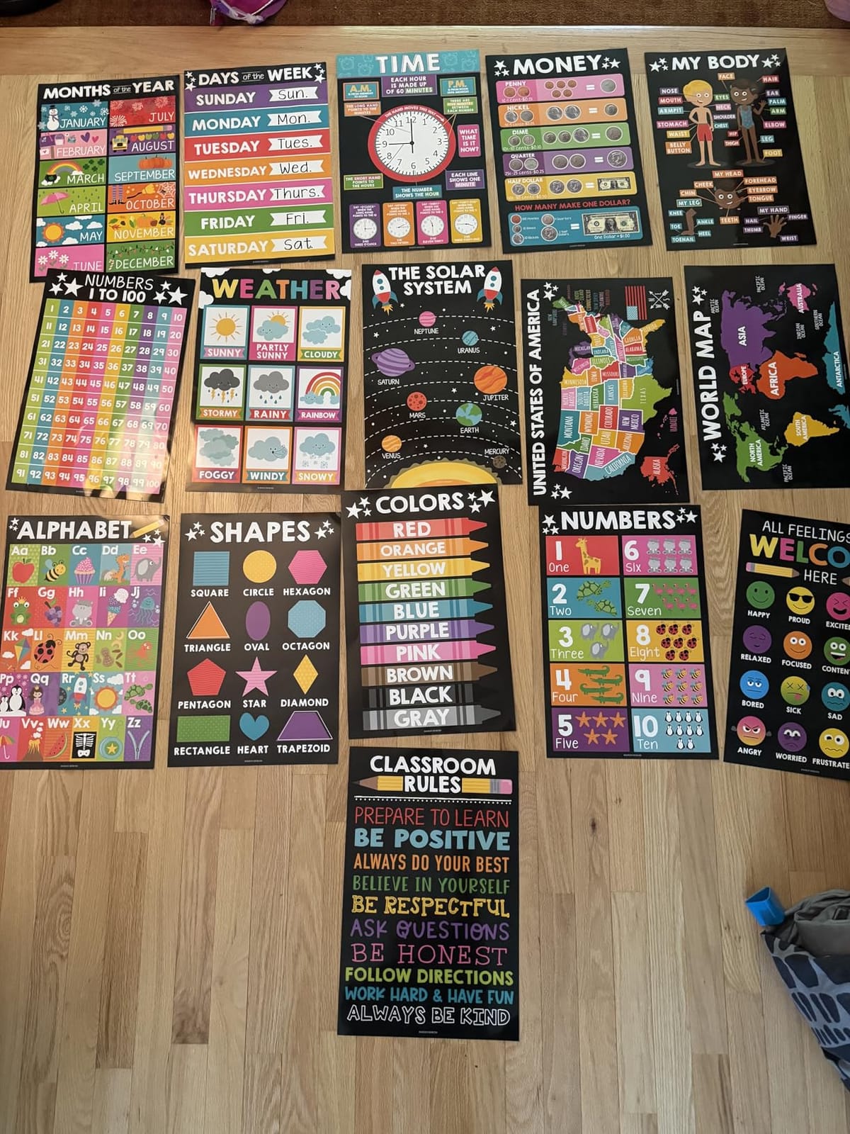 16 Laminated Toddler Learning Posters 1-3 for Preschool Classroom Decor - Colorful Learning Posters for Toddlers, Homeschool Room Decor customer photo 2