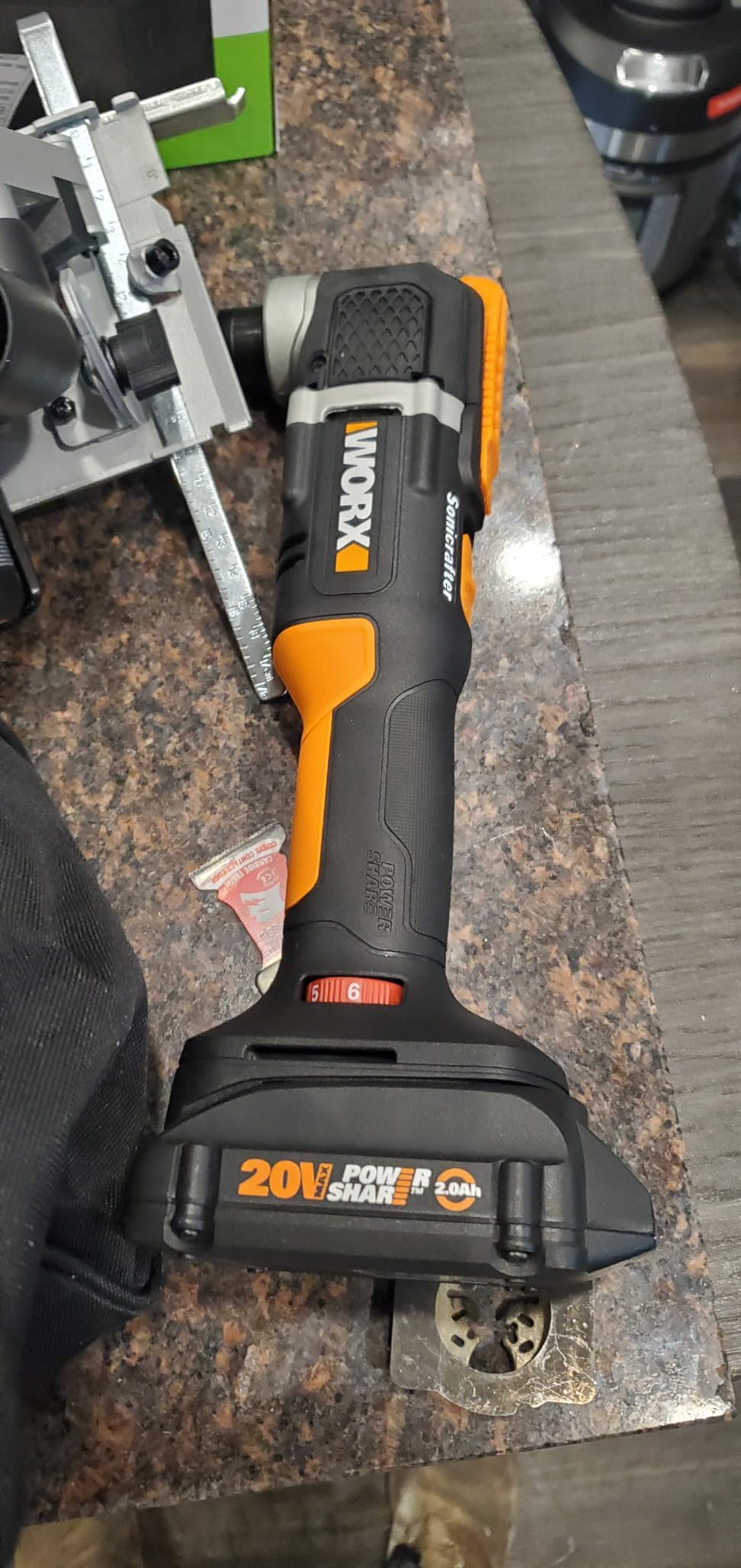 WORX Cordless Oscillating Multi-Tool, 20V Sonicrafter, WX696L | Two speed 5000-20000 OPM; universal blade compatibility; tight-space operation; multi-scene cutting sanding scraping tasks customer photo 1