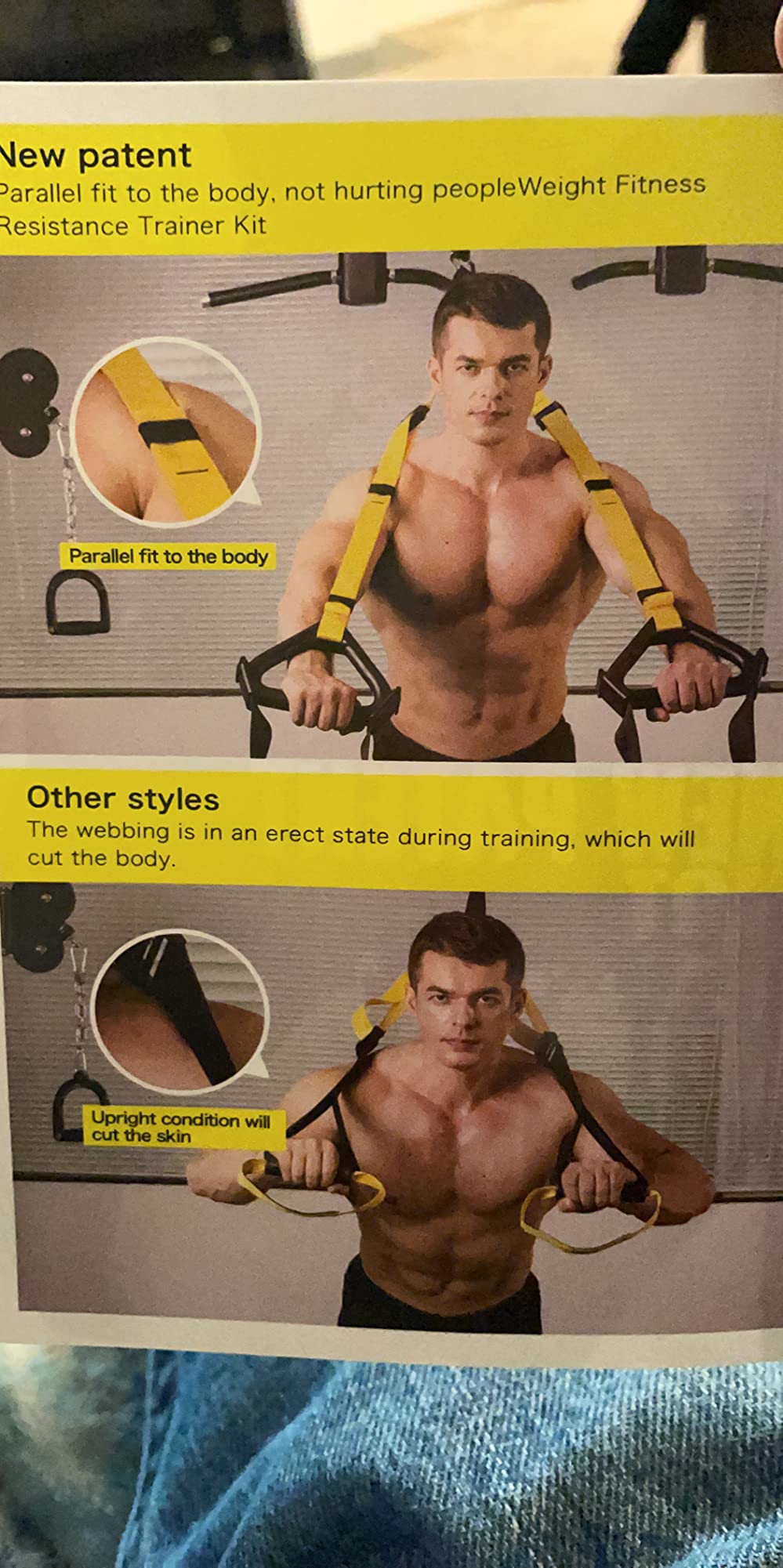 Moulyan Bodyweight Resistance Training Straps, Training straps Complete Home Gym Fitness Trainer kit for Full-Body Workout Easy Setup Gym Home Outdoors customer photo 2