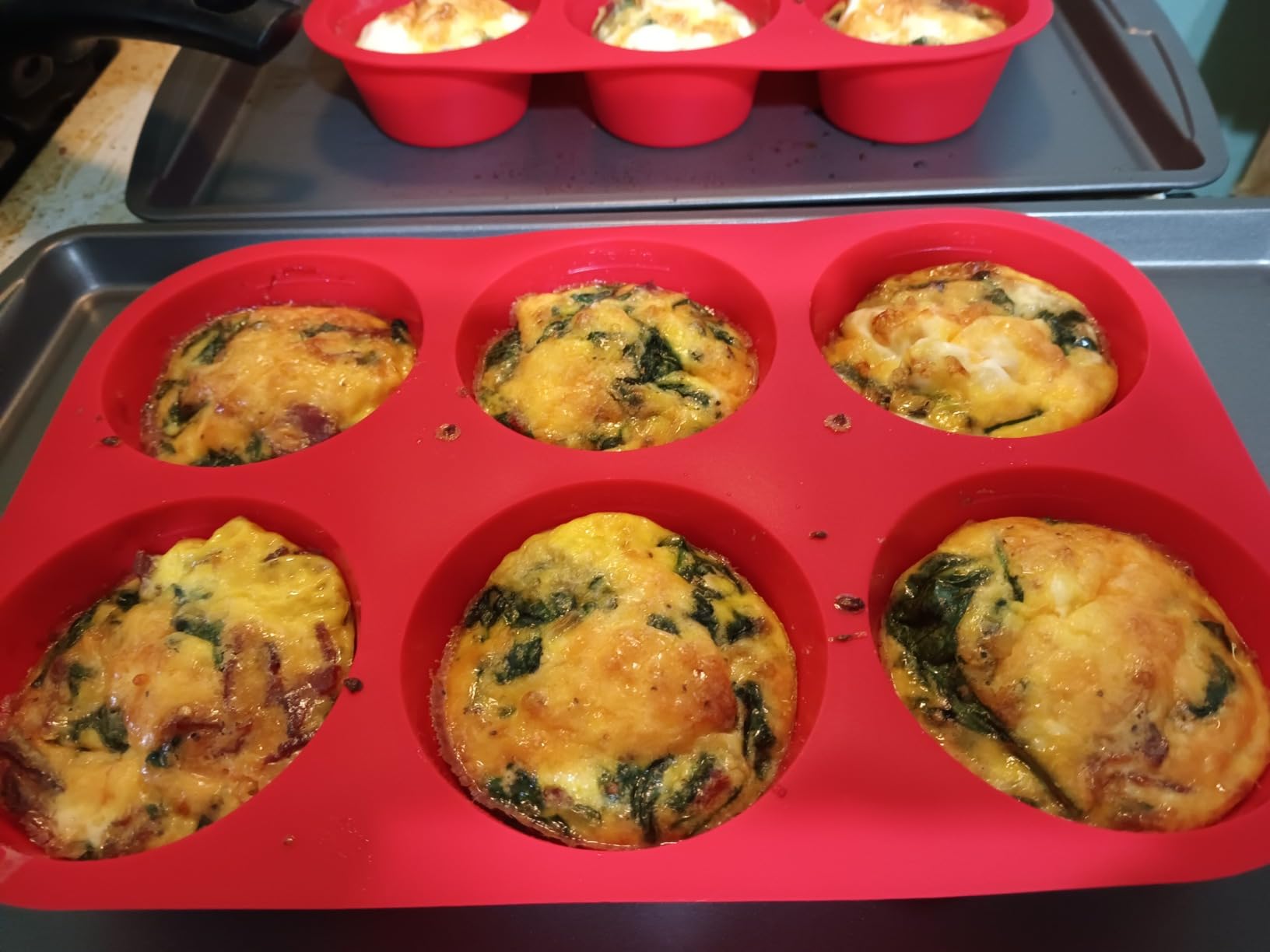 Walfos Silicone Texas Muffin Pan Set- 6 Cup Jumbo Silicone Cupcake Pan, Non-Stick, Just Release! Perfect for Egg Muffin, Big Cupcake - BPA Free and Dishwasher Safe, Set of 2 customer photo 2
