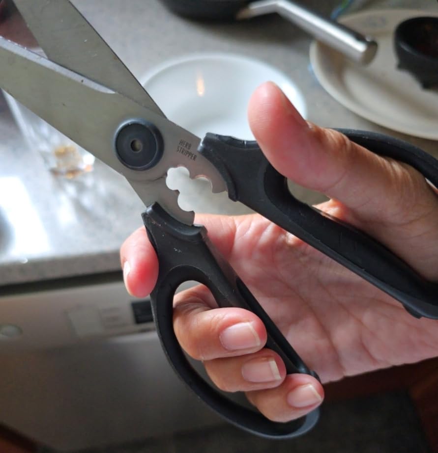 iBayam Kitchen Scissors Shears All Purpose Heavy Duty, Protective Sheath | 2-Pack, Ultra-Sharp Stainless Blades, Soft Comfort-Grip, Dishwasher Safe, Cutting Food Cooking Meat Poultry Kitchen Utensils customer photo 2
