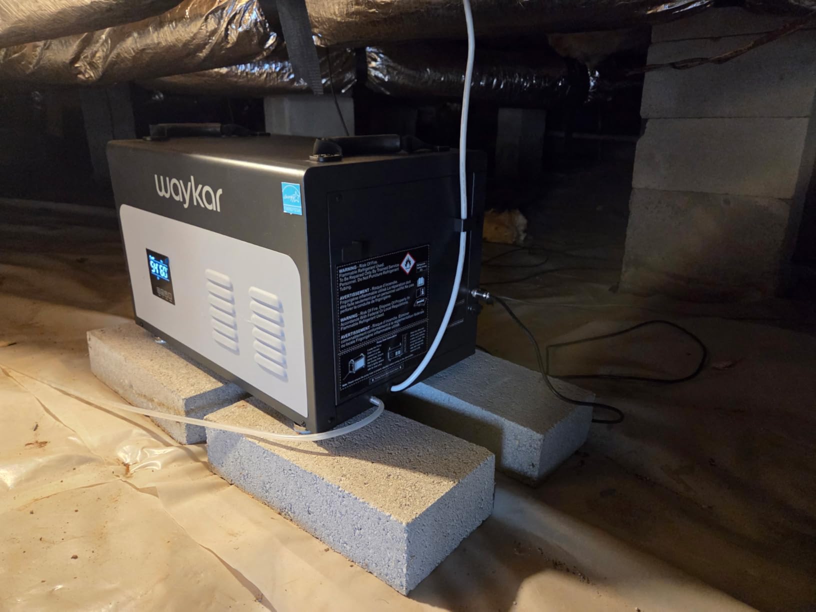 Waykar 158 Pints Crawl Space Dehumidifier with Remote Control up to 6,500 sq. ft., Dual Duct HVAC Commercial Whole-House Dehumidifier for Basement, Industry Water Damage Unit - 5-Year Quality Coverage customer photo 1