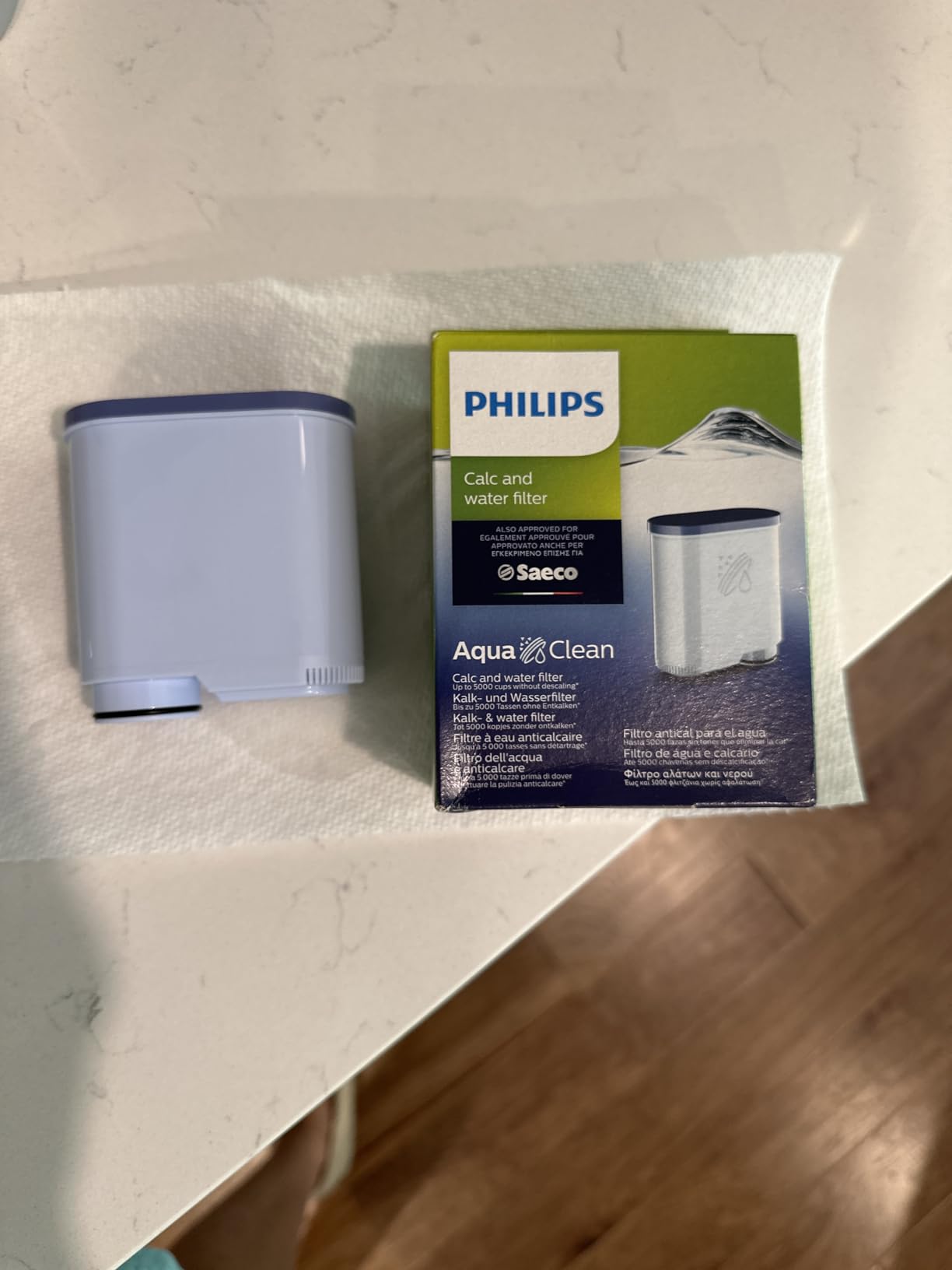 Philips AquaClean Original Calc and Water Filter, No Descaling up to 5,000 cups, Reduces Formation of Limescale, 2 AquaClean Filters, (CA6903/22) customer photo 1