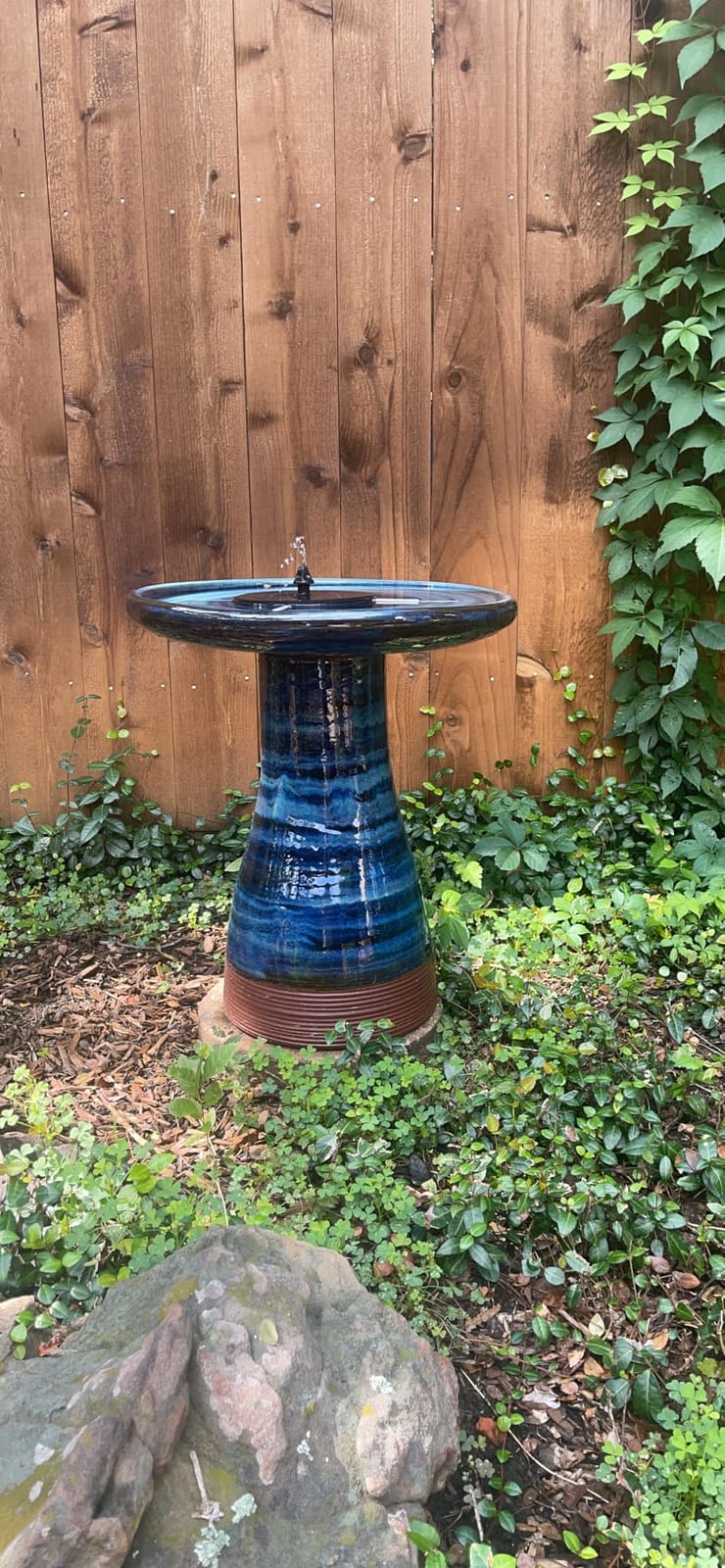 Sunnydaze Ceramic Bird Bath for Outside, Hand-Painted, 21