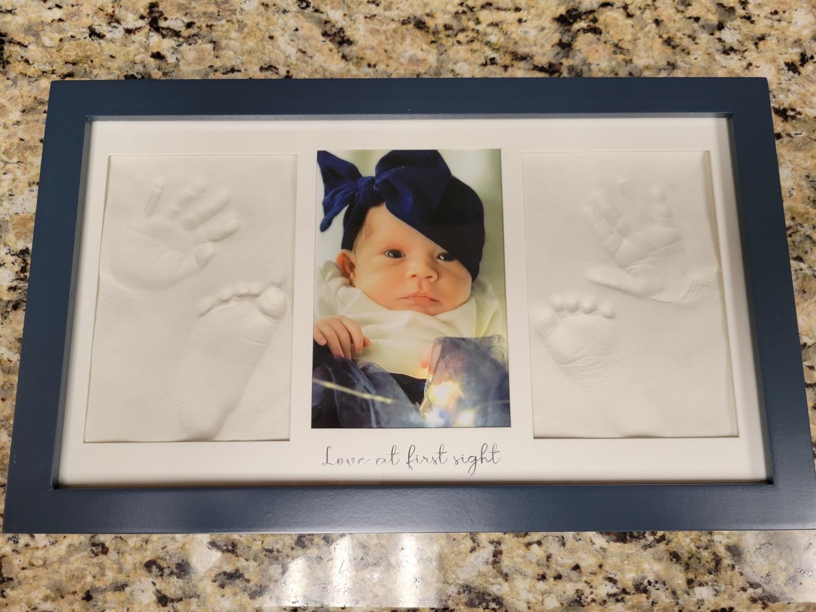 KeaBabies Baby Hand and Footprint Kit, Clay Keepsake Frame (Alpine White) customer photo 1