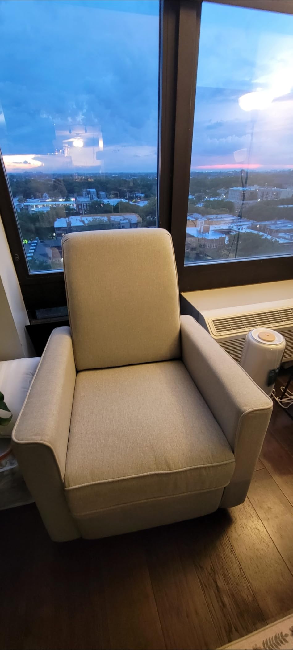 Evolur Raleigh Upholstered Manual Glider Recliner - Rocking & 360° Swivel with Smooth Glide - Greenguard Gold & FSC Certified - Modern Nursery and Living Room Chair in Light Grey customer photo 1