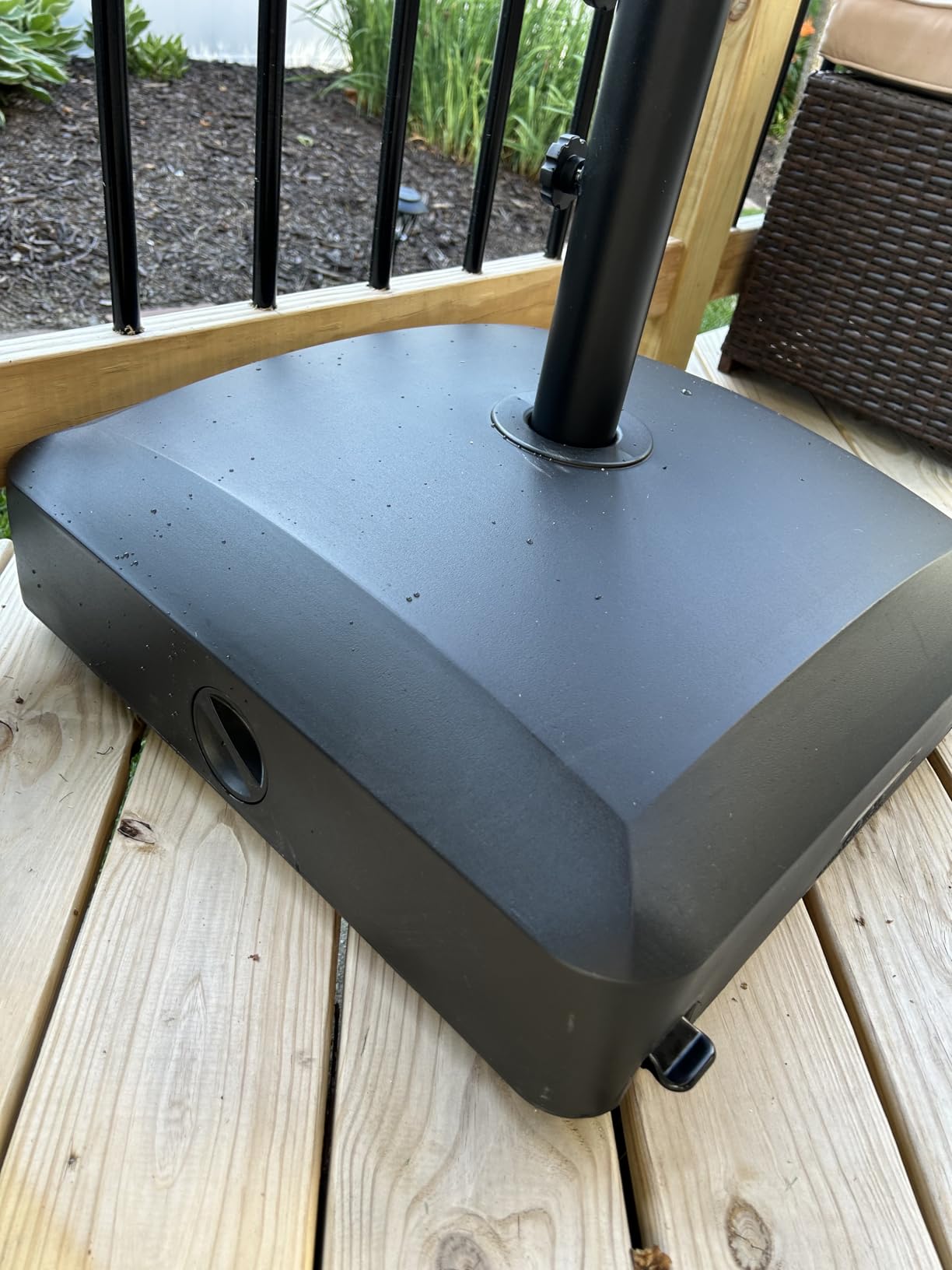 Best Choice Products 123lb Capacity Fillable Mobile Umbrella Base Heavy Duty Market Stand for Patio, Deck, Poolside w/ 4 Wheels, 2 Locks, 2 Knobs, Wind-Resistant Design - Black customer photo 2