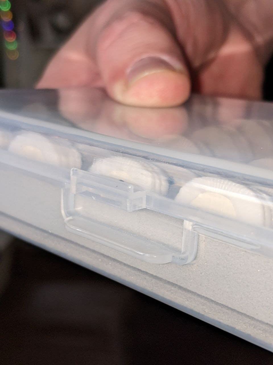 FULLCASE Bobbin Holder and Bobbin Case, 2-Pack Clear Storage, Holds 60 | Clear hard-plastic cases with fitted slots and buckle closures limit unwinding and tangles; 2 Cases, Bobbins Not Included customer photo 1