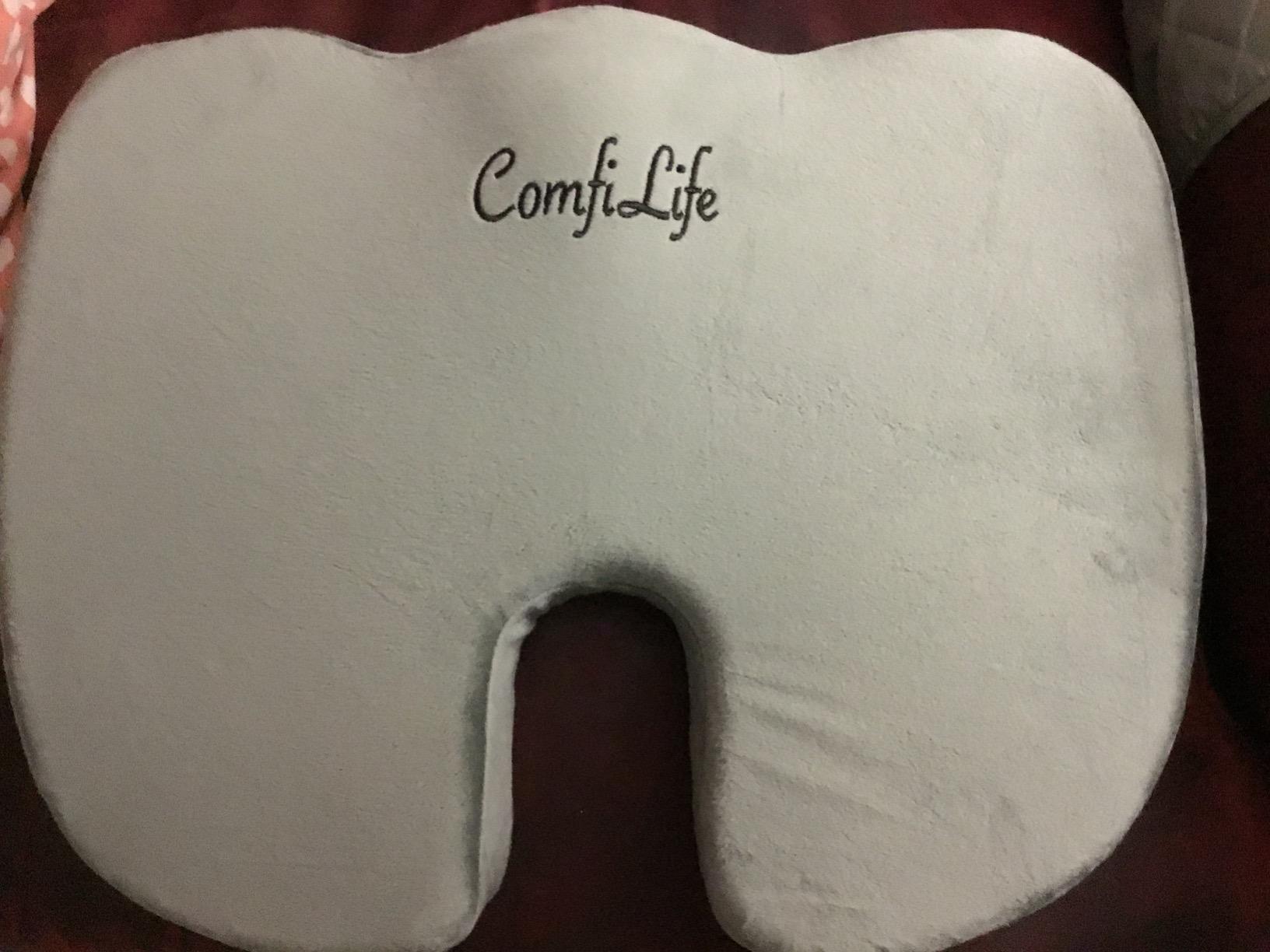 ComfiLife Premium Comfort Seat Cushion - Non-Slip Orthopedic 100% Memory Foam Coccyx Cushion for Tailbone Pain - Cushion for Office Chair Car Seat - Back Pain & Sciatica Relief (Black) customer photo 2