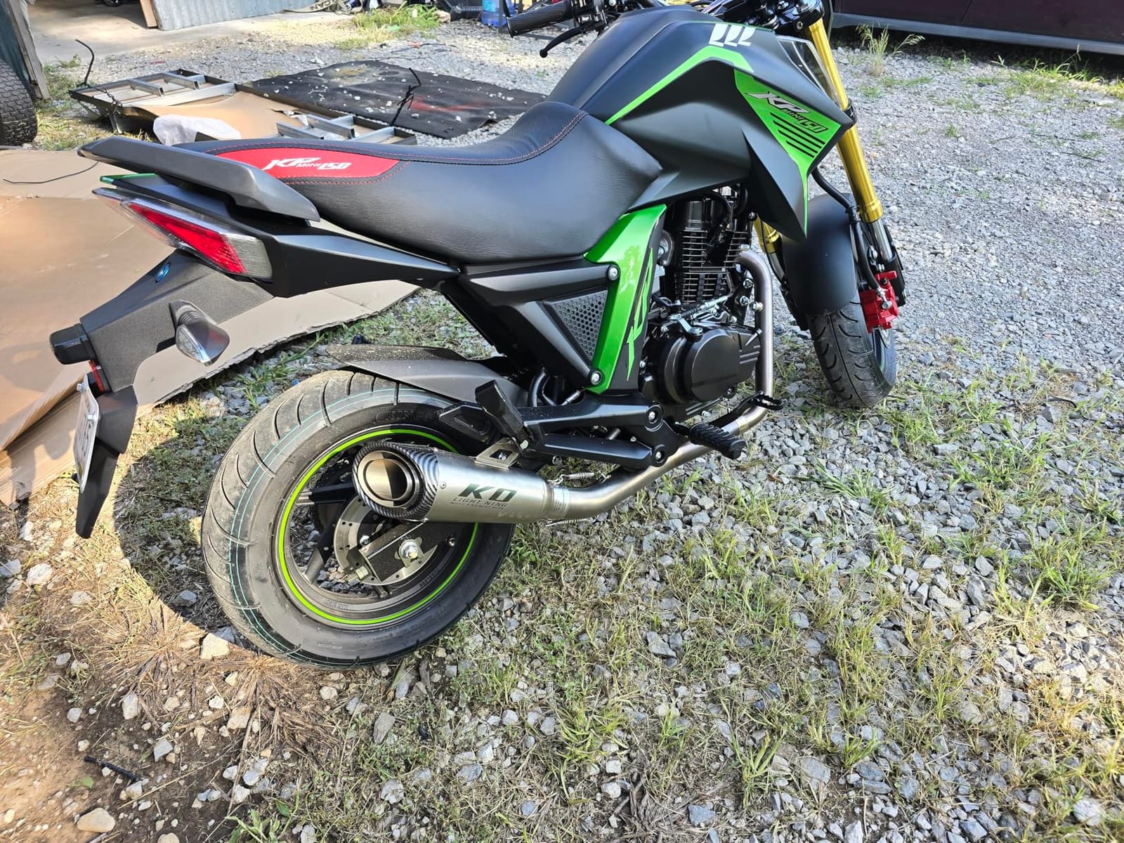 X-PRO Lifan KP Mini 150 Gas Motorcycle 150cc Adult Moped Street Motorcycle Bike (Black/Green) customer photo 2