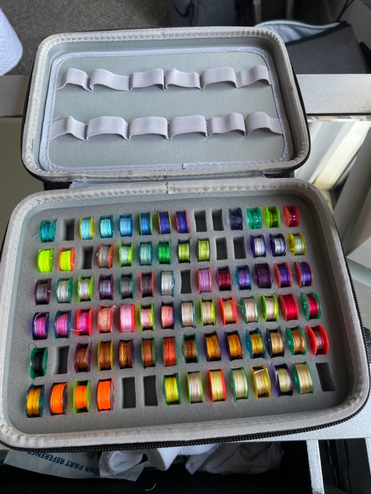 GWCASE 84-Bobbin Thread Organizer Case for Brother for Janome for Singer | Hard EVA, 24 Sewing Thread Spool Capacity, Elastic Bands Reduce Shifting, Quick Color Access for Rooms and Travel, Box Only customer photo 2