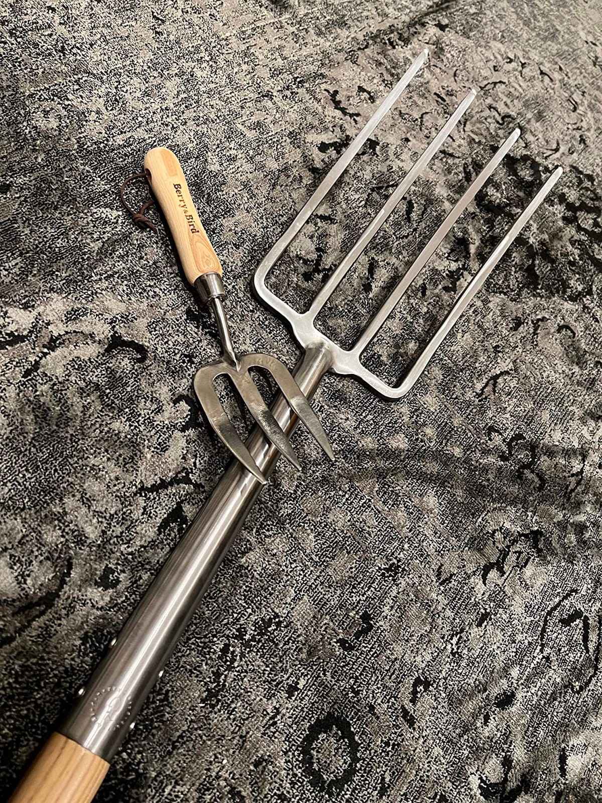 Gardening Digging Fork, 4-Tine Stainless Steel Pitchfork | 43.9