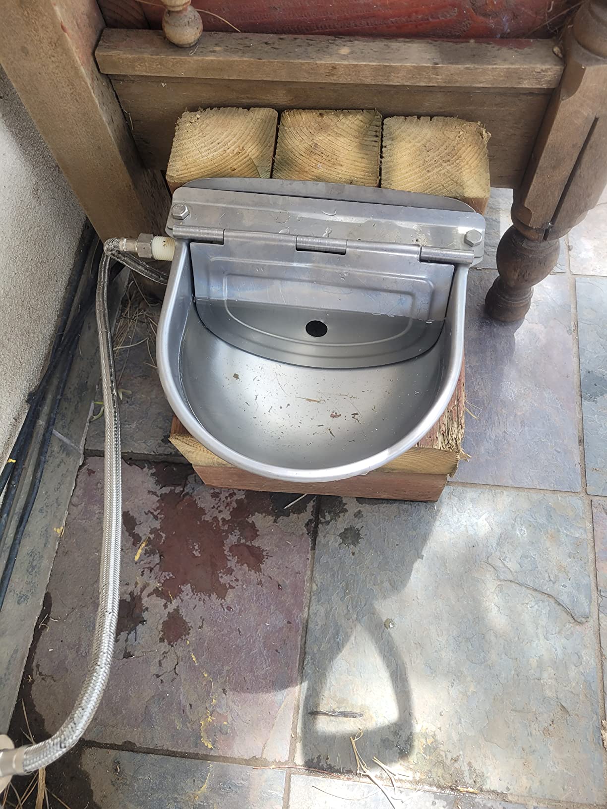 304 Stainless Steel Automatic Livestock Waterer with Float Valve and 39 inch Water Hose, Automatic Animal Water Bowl for Dogs, Horse, Calf, Chicken, Goat customer photo 1