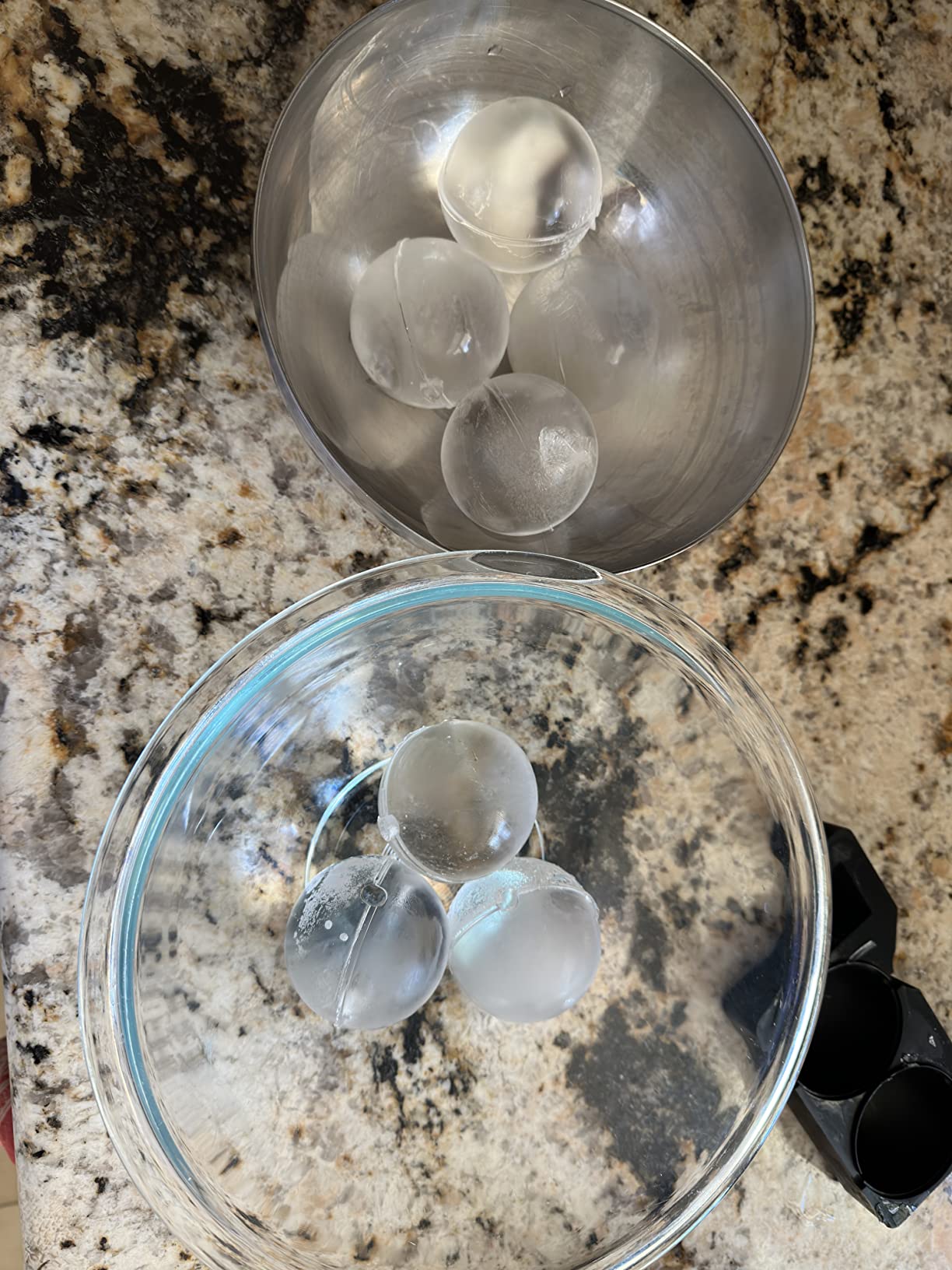 TINANA Crystal Clear Ice Ball Maker, 4 Cavity Large Clear Ice Balls Form, 2.5” Round Ice Sphere Trays for Whiskey, Cocktail, Brandy, Bourbon customer photo 1