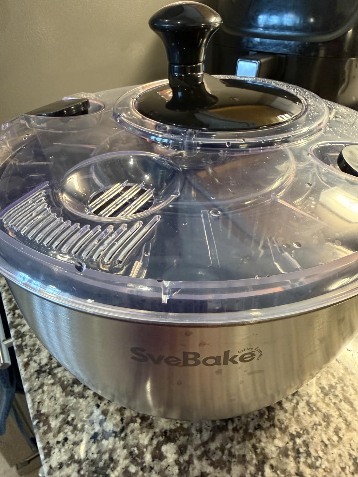 Stainless Steel Salad Spinner, 4.8 Qt Vegetable Washer, BPA-Free Lettuce Dryer with Crank Design, Easy Clean, Non-Slip Base, Transparent Lid customer photo 2