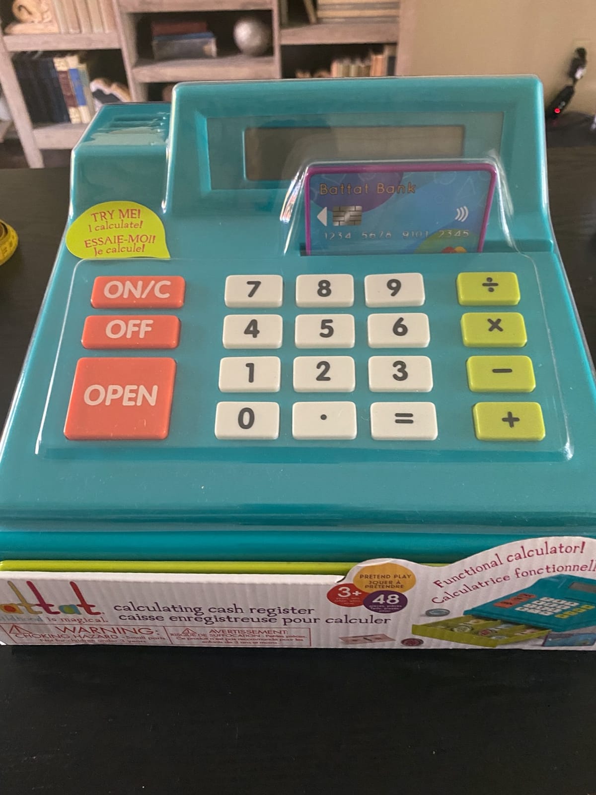Battat Calculating Cash Register Toy with Play Money, Credit Card, Playset | 48-piece pretend play set with 40 toy bills, 6 coins, 1 credit card, calculator and beeping sound, 3+ Years customer photo 2
