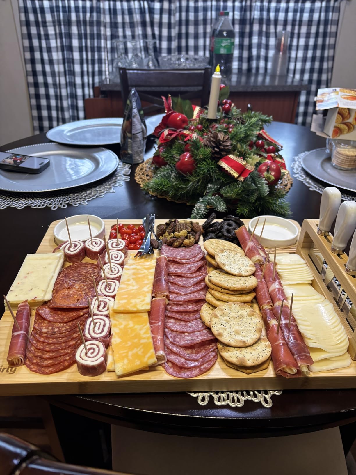 SMIRLY Charcuterie Boards Set, Large Cheese Board with Accessories, Bamboo | House Warming Gifts, Wedding Gifts for Couples, Bridal Shower Gifts, Magnetic Holder for 4 Cheese Knives, Fruit Tray customer photo 2