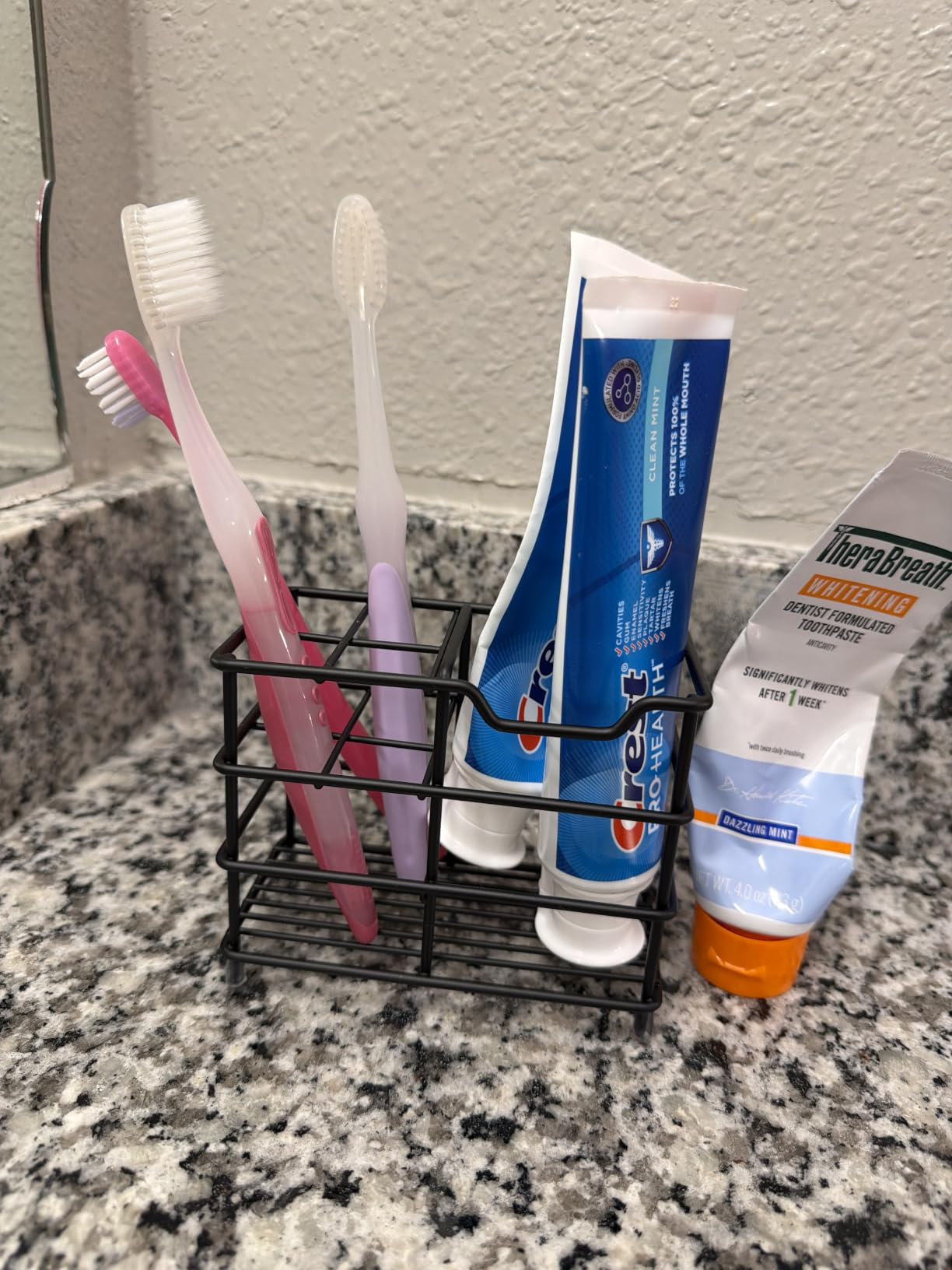 Toothbrush Holders for Bathrooms 304 Stainless Steel Quick Drying Black | Heavy Duty Sturdy Durable Toothpaste Holder Bathroom Organizer Storage customer photo 1