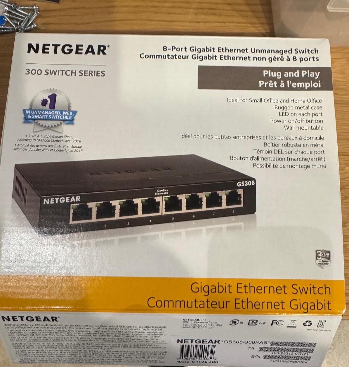 NETGEAR 24-Port Gigabit Ethernet Unmanaged Network Switch (GS324) | Essential Model, Desktop, Wall, or Rack Mount customer photo 2